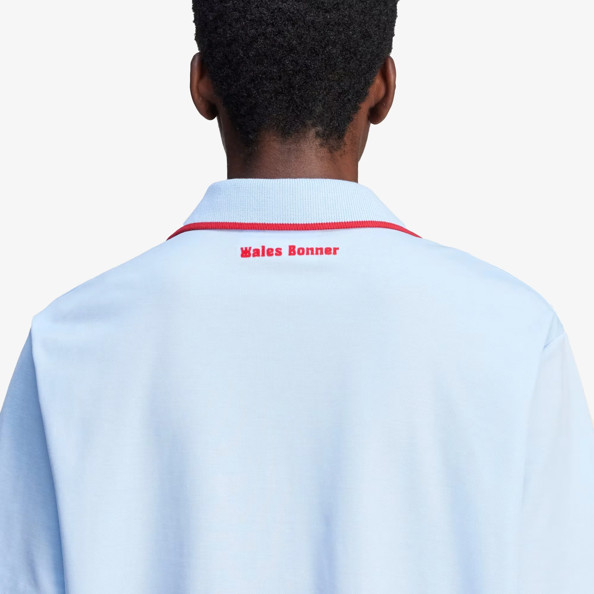 ADIDAS ORIGINALS | WALES BONNER SHORT SLEEVE POLO SHIRT { GLOW BLUE - Image 7