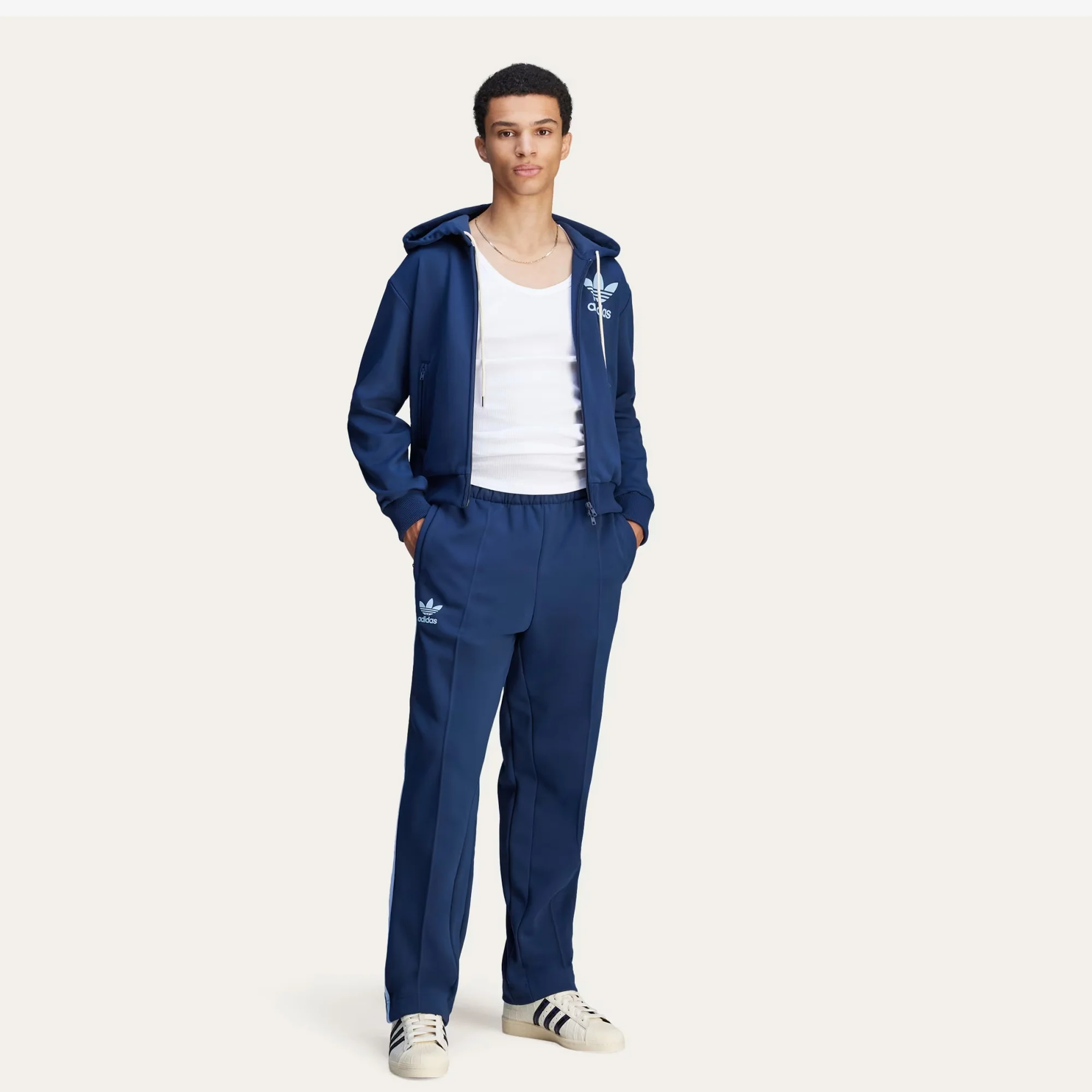ADIDAS ORIGINALS | WALES BONNER TRACK HOODIE { COLLEGIATE NAVY - Image 6