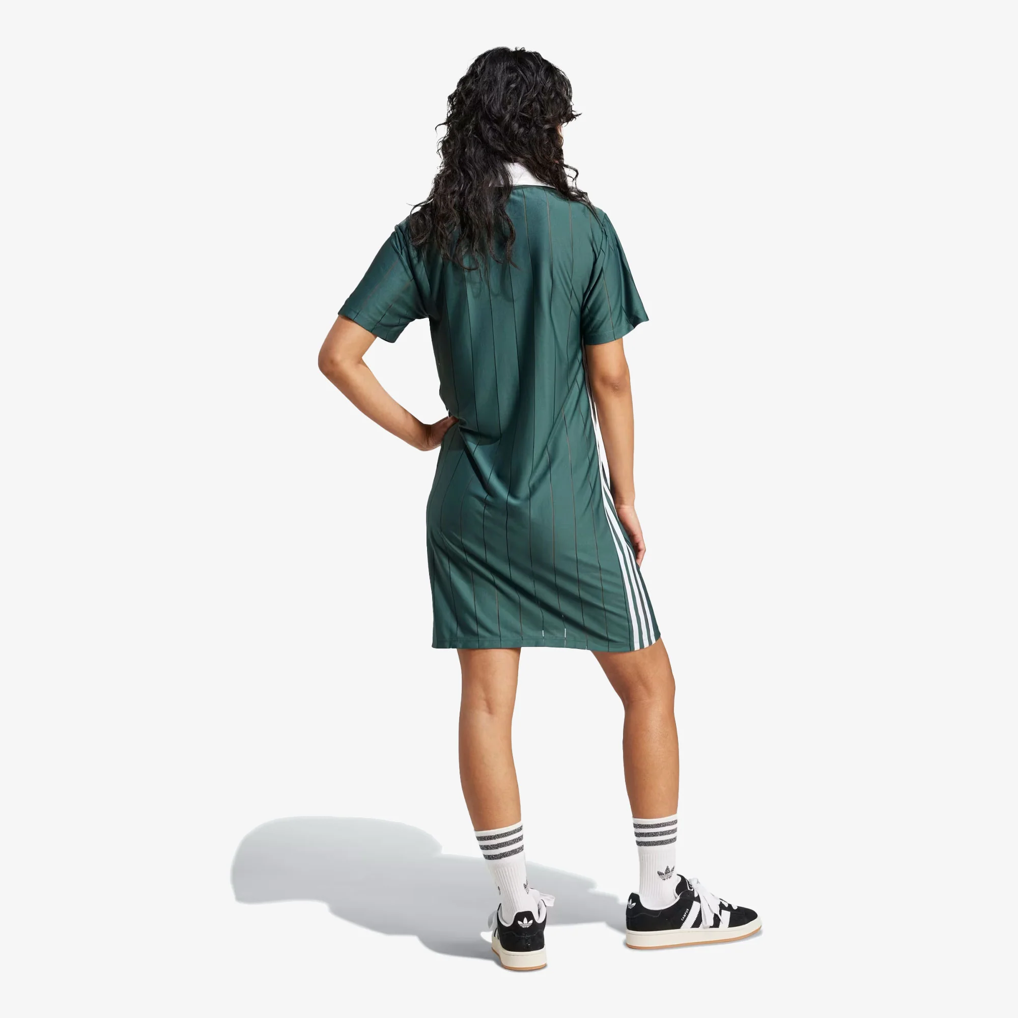 ADIDAS ORIGINALS | ADICOLOR 3-STRIPES PINSTRIPE DRESS { MINERAL GREEN - Image 2