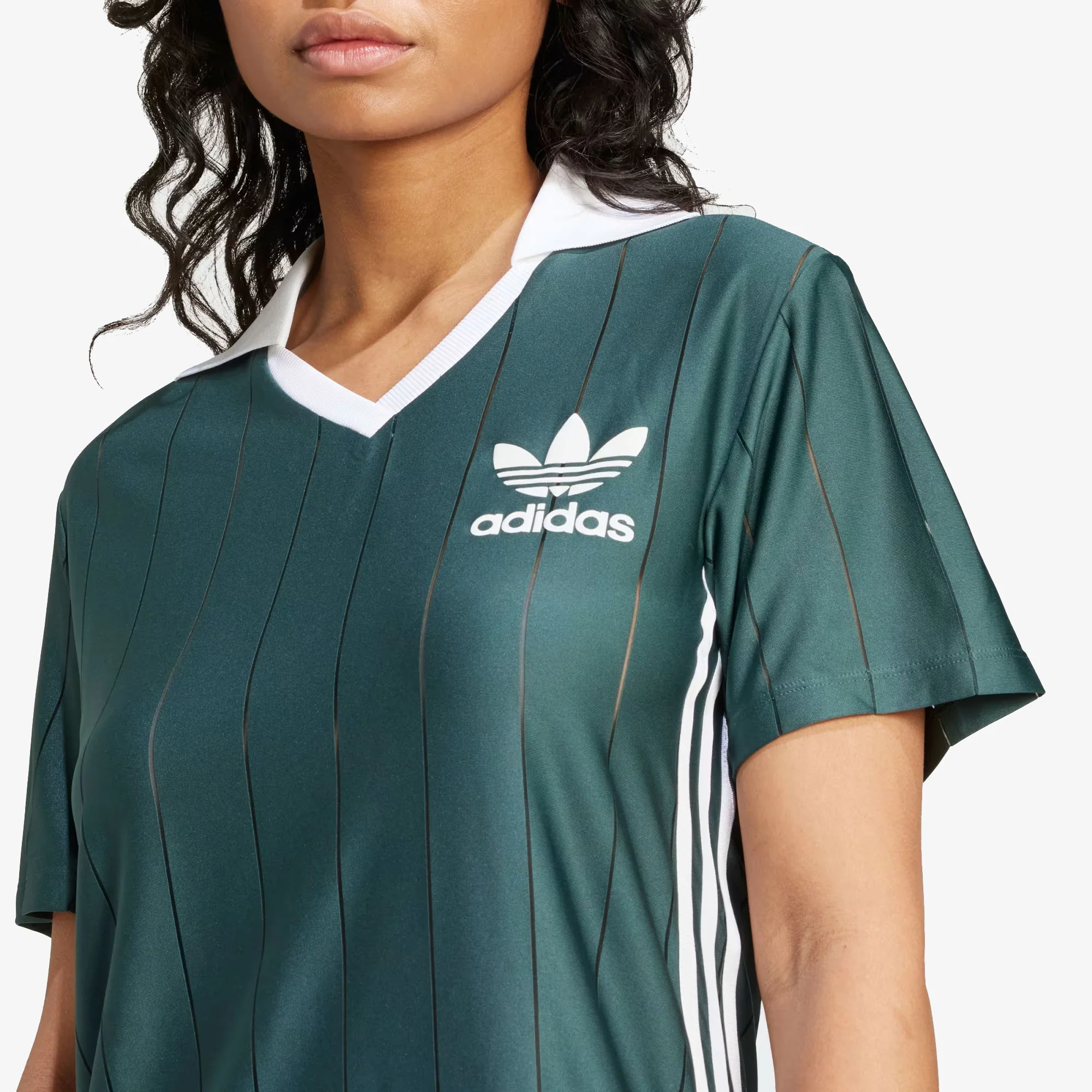 ADIDAS ORIGINALS | ADICOLOR 3-STRIPES PINSTRIPE DRESS { MINERAL GREEN - Image 5