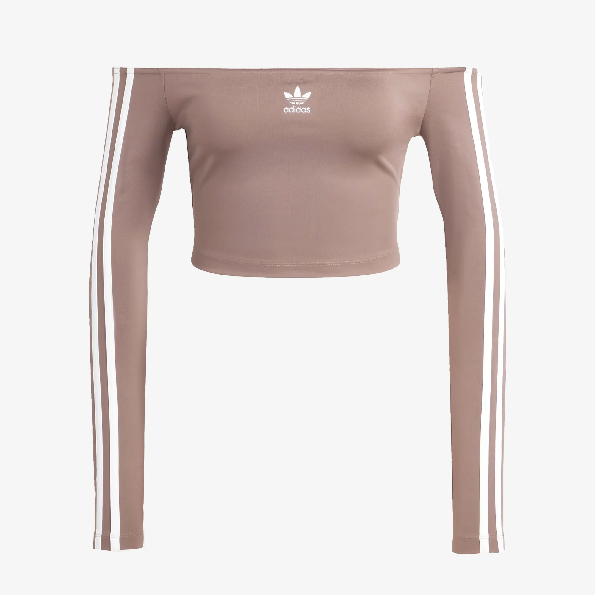 Adidas Originals | ADICOLOR OFF SHOULDER LONG SLEEVE TEE { TRACE BROWN - Image 5