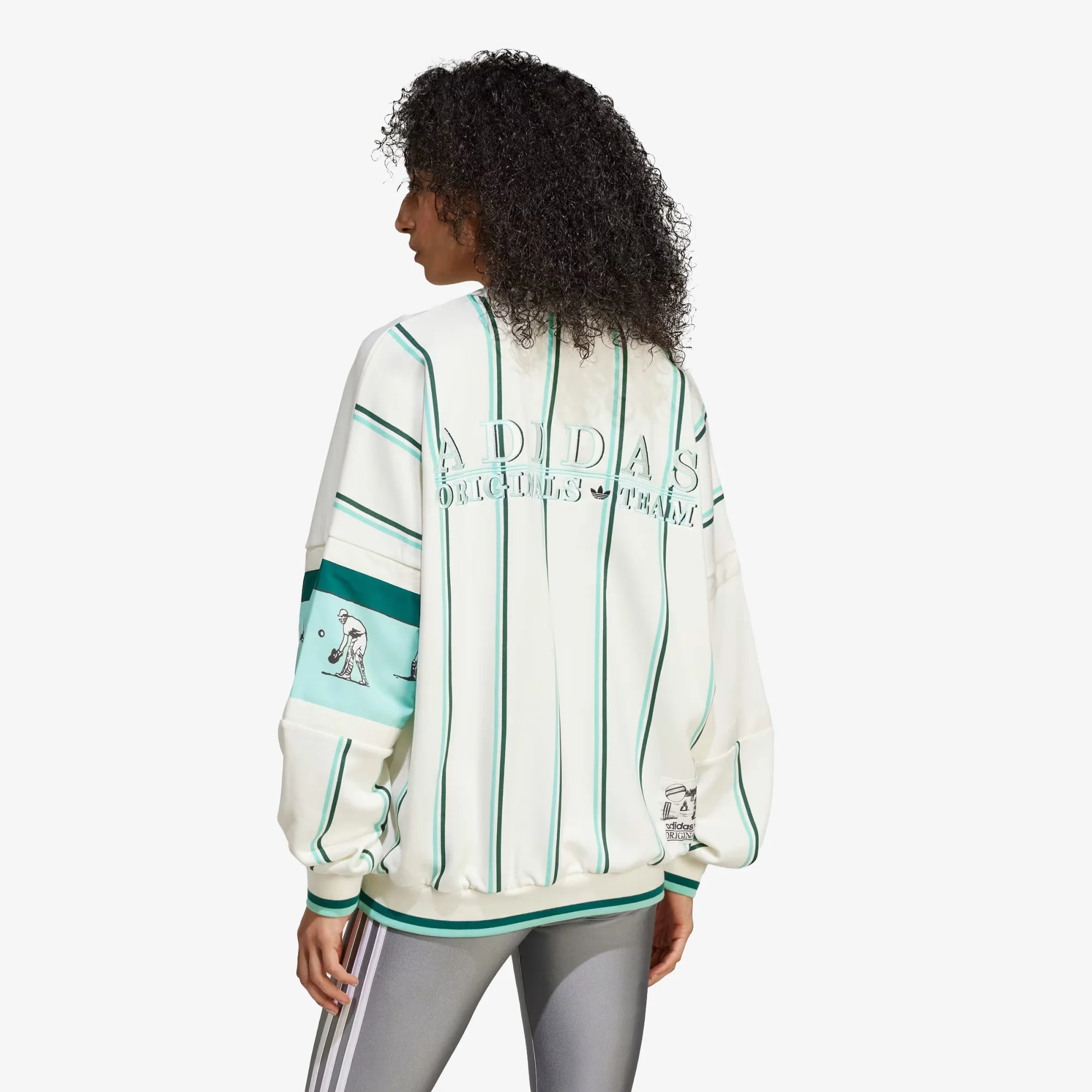 Adidas Originals | RETRO SPORTS CRICKET-INSPIRED CREW SWEATSHIRT { OFF WHITE - Image 2