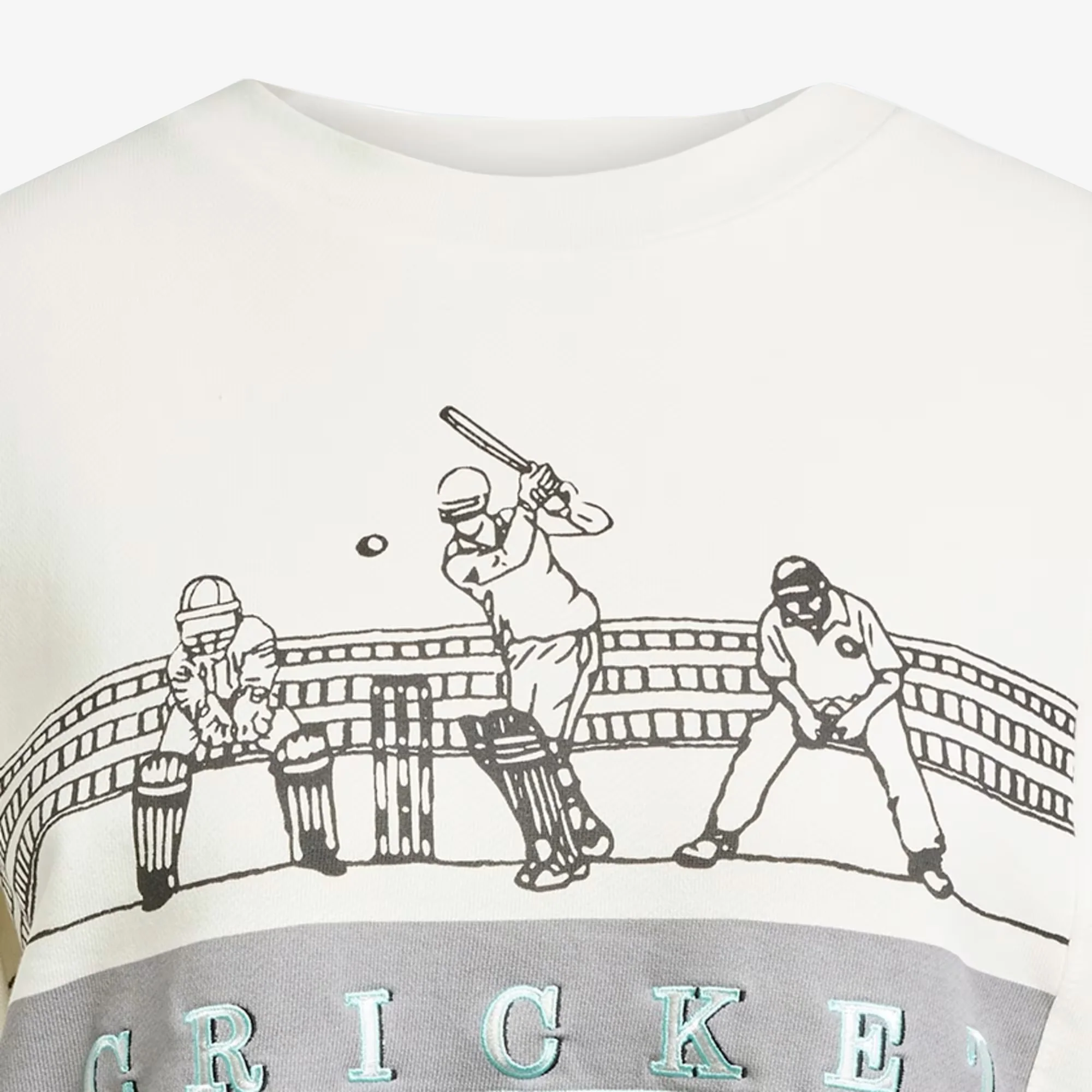 Adidas Originals | RETRO SPORTS CRICKET-INSPIRED CREW SWEATSHIRT { OFF WHITE - Image 4