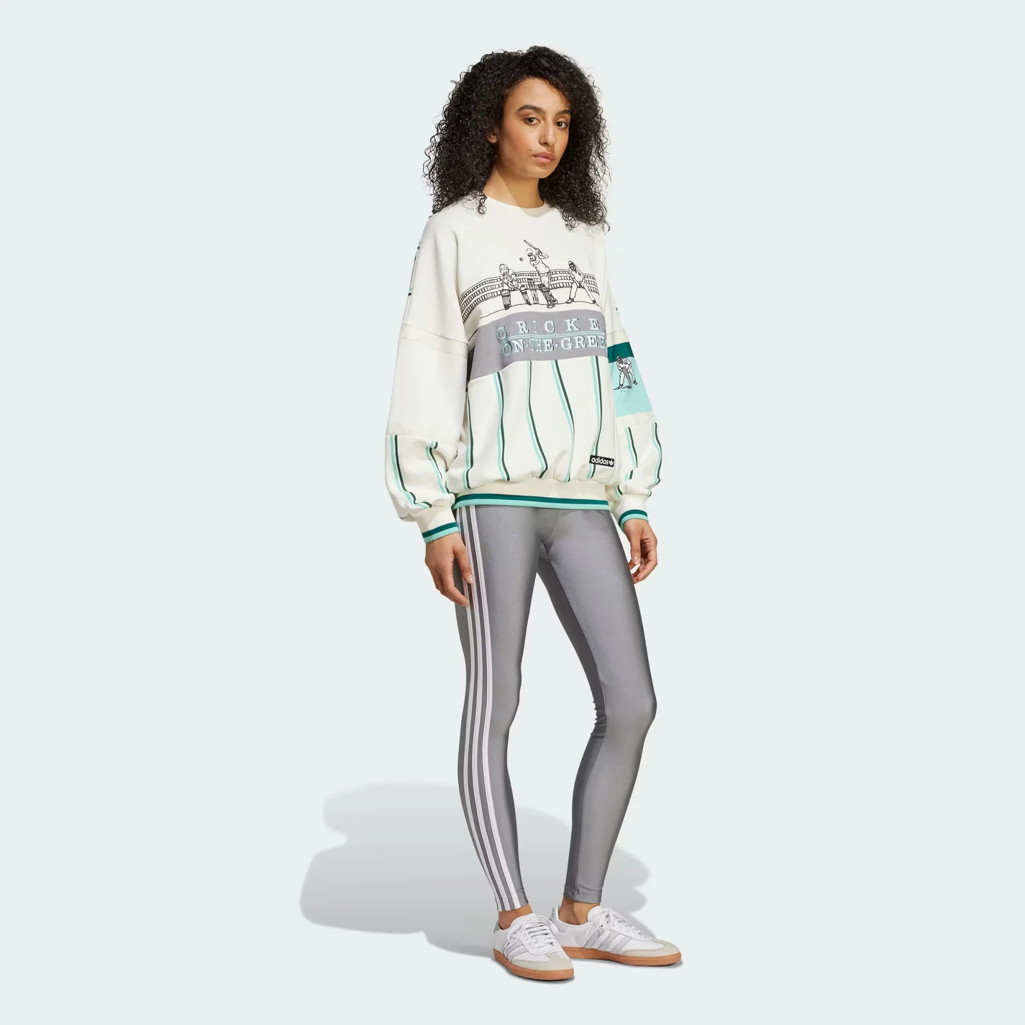 Adidas Originals | RETRO SPORTS CRICKET-INSPIRED CREW SWEATSHIRT { OFF WHITE - Image 7