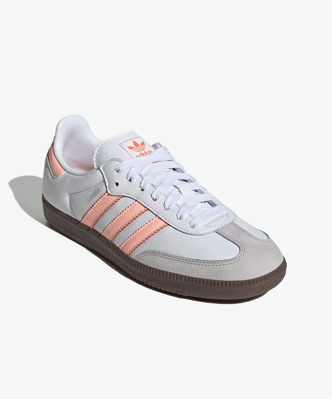 ADIDAS ORIGINALS | SAMBA OG { CLOUD WHITE/CLEAR ORANGE/SEMI CORAL - Image 3