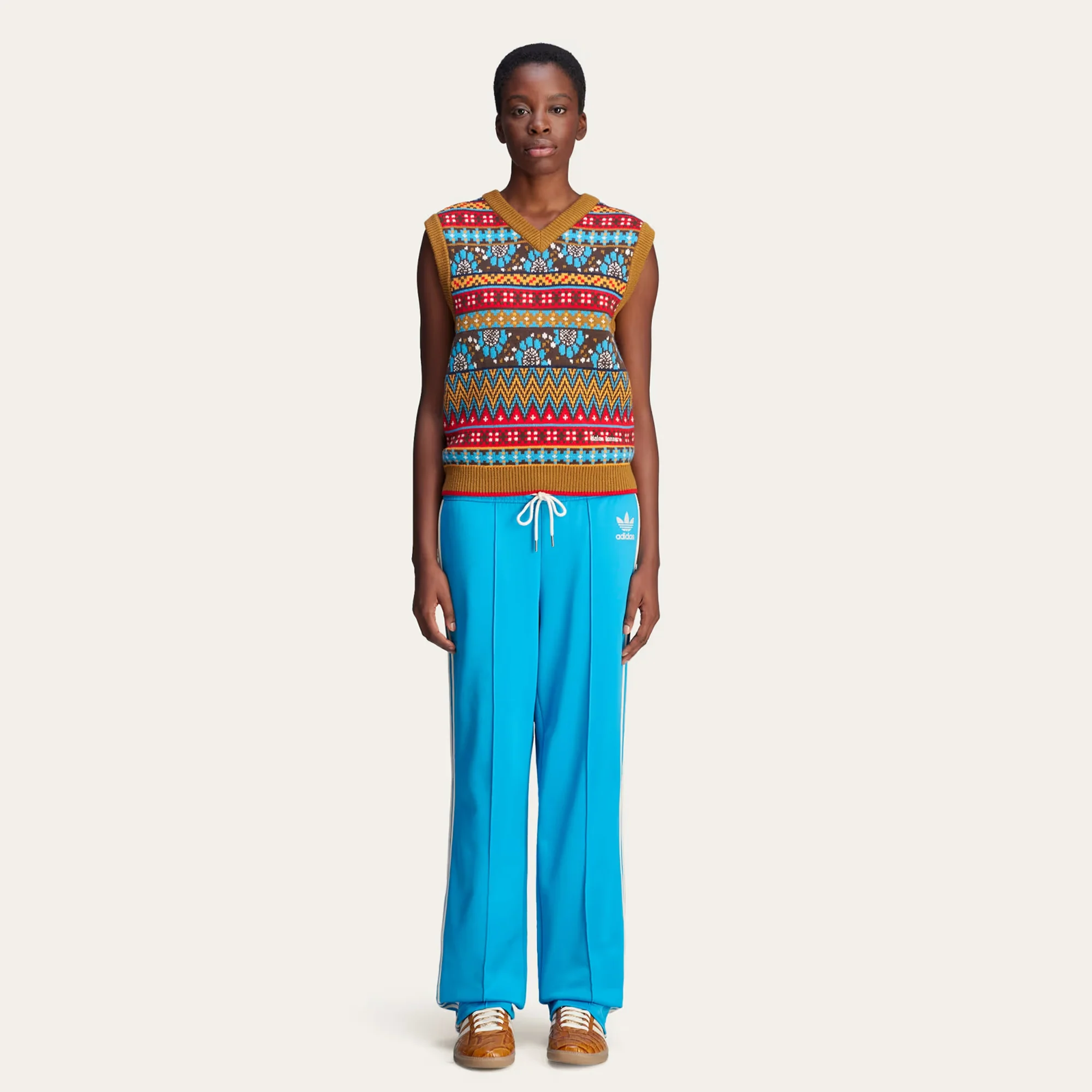 ADIDAS ORIGINALS | WALES BONNER TRACK PANTS { SHOCK CYAN - Image 6