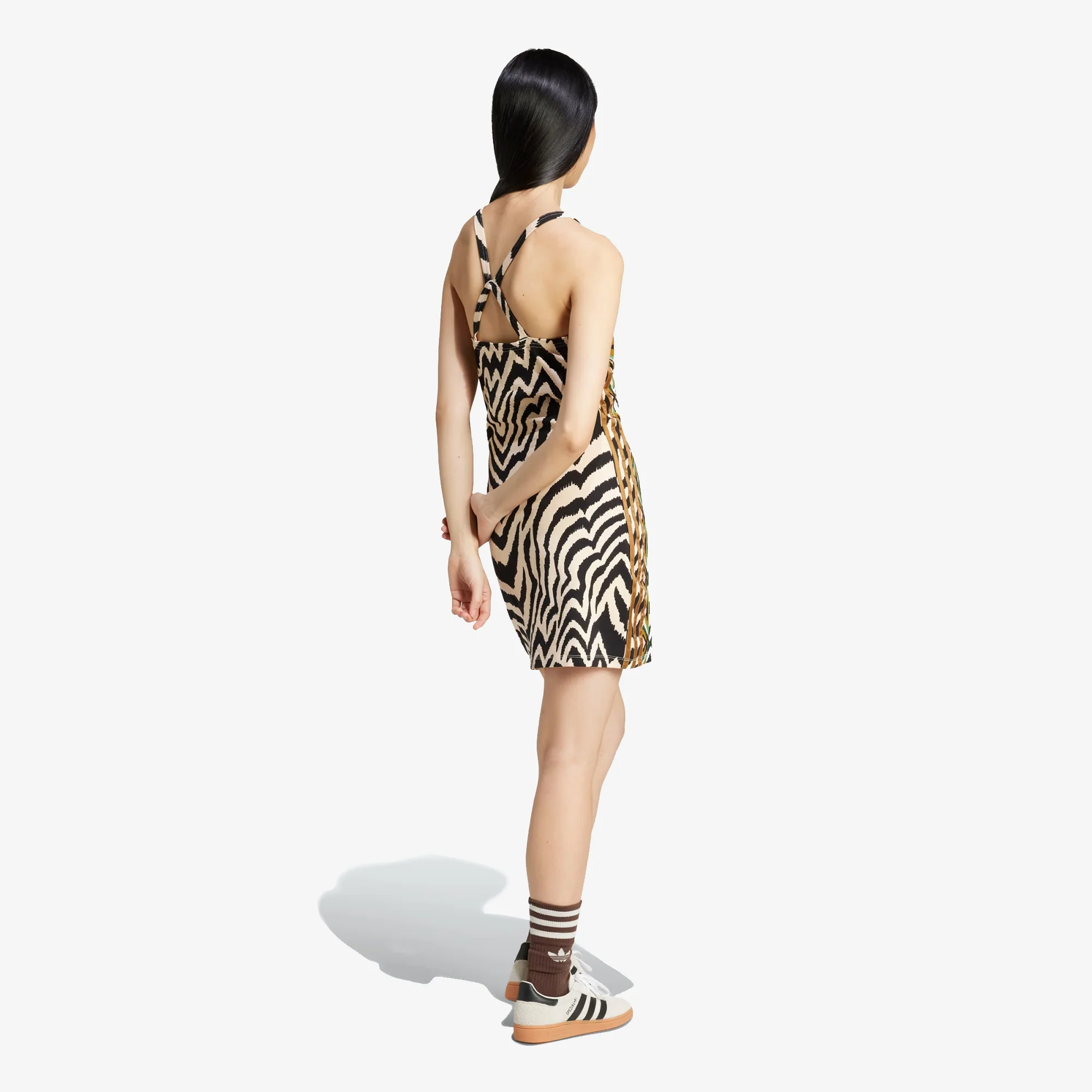ADIDAS ORIGINALS | X FARM RIO 3-STRIPES MINI DRESS { CRYSTAL SAND - Image 2