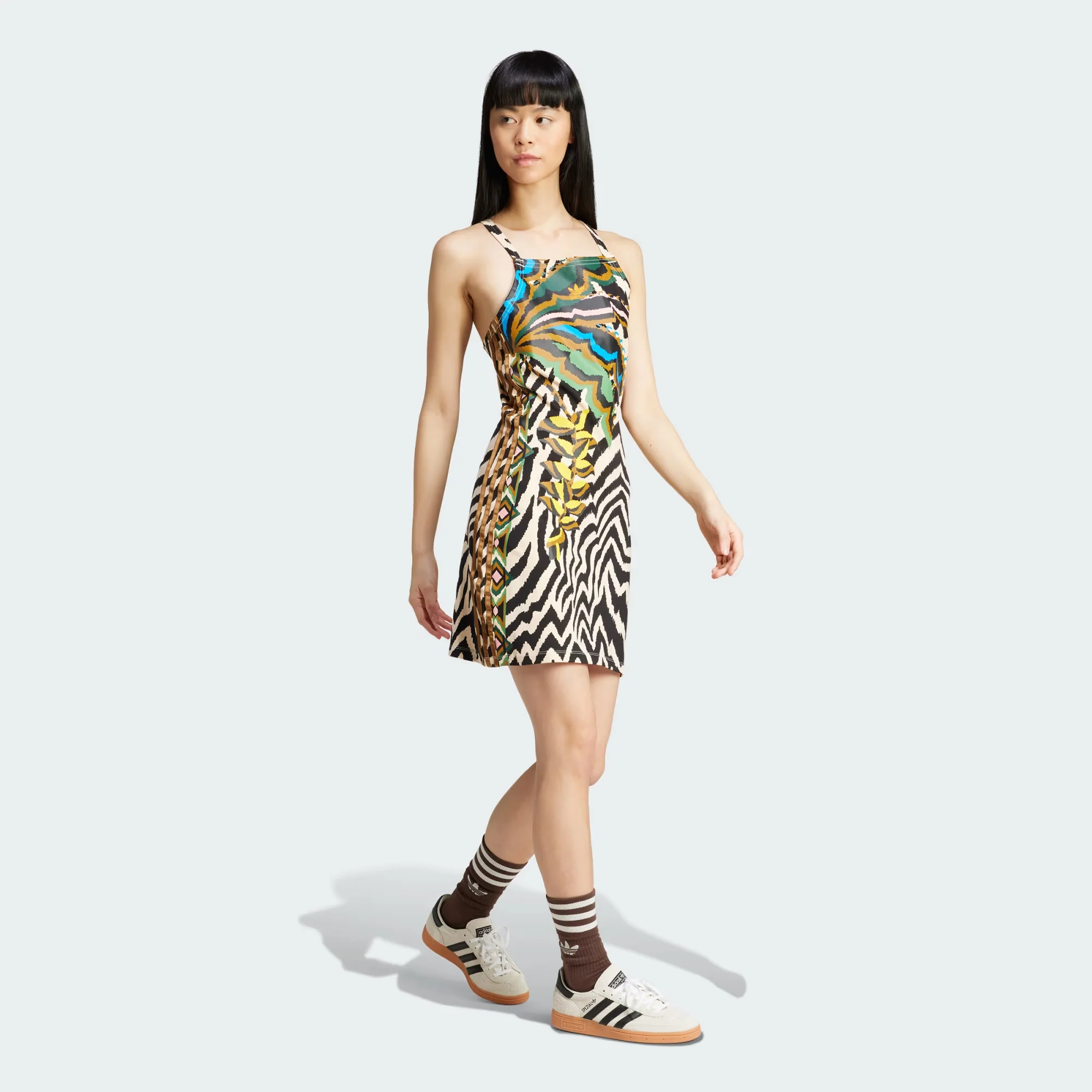 ADIDAS ORIGINALS | X FARM RIO 3-STRIPES MINI DRESS { CRYSTAL SAND - Image 6
