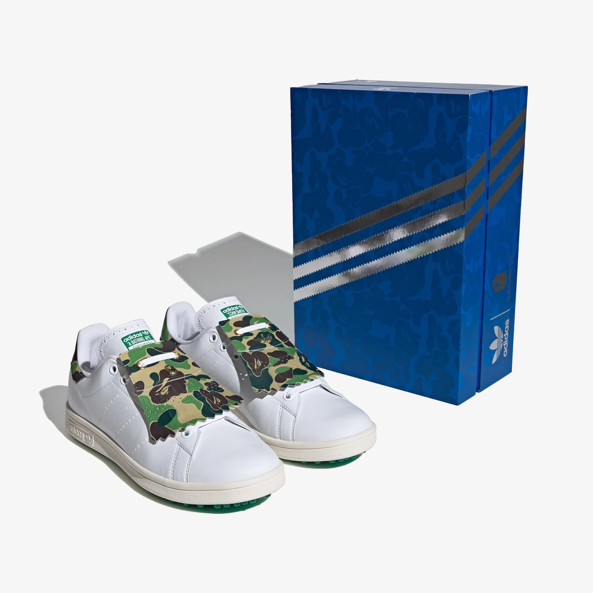 Adidas Originals | X BAPE STAN SMITH GOLF { CLOUD WHITE/GREEN - Image 2