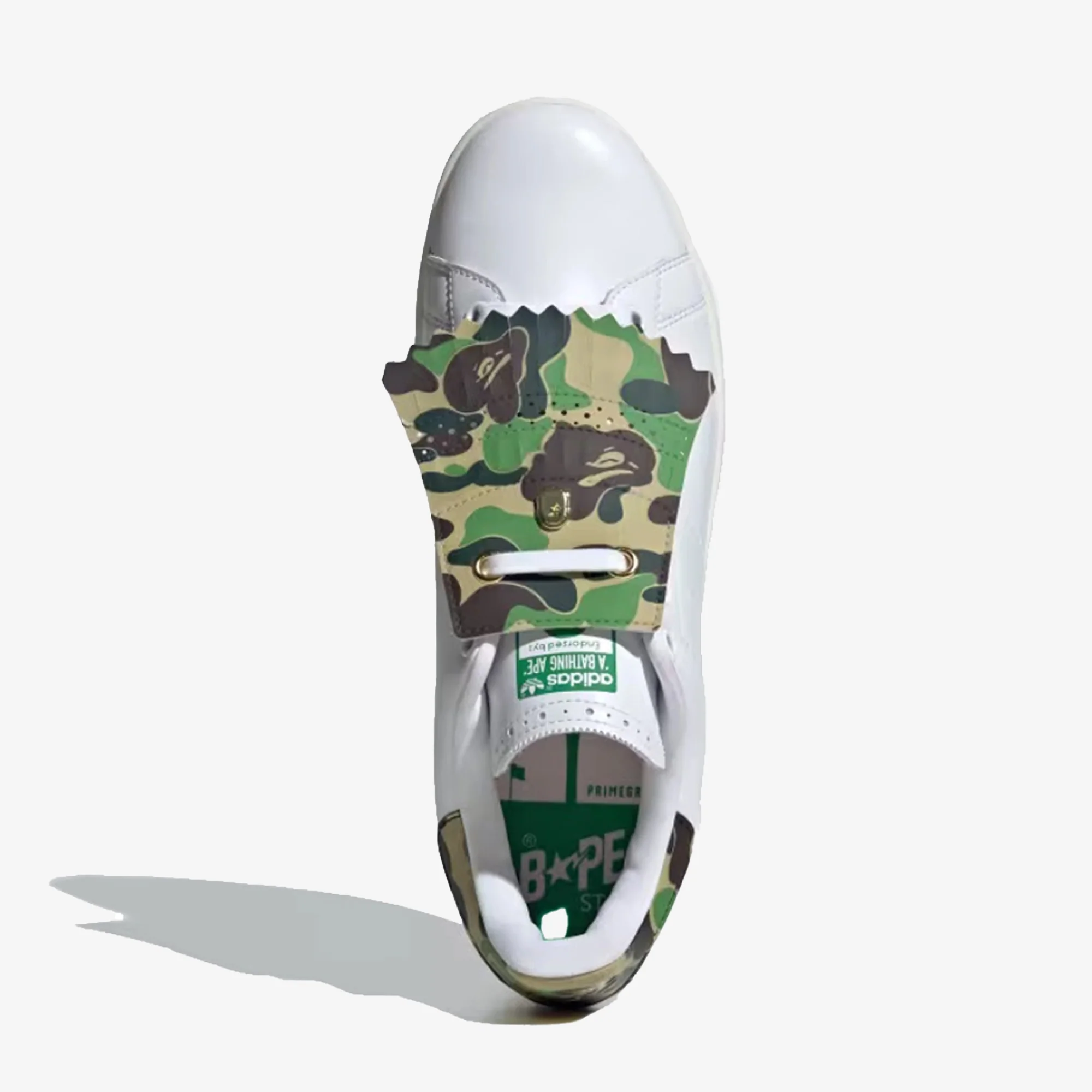 Adidas Originals | X BAPE STAN SMITH GOLF { CLOUD WHITE/GREEN - Image 3