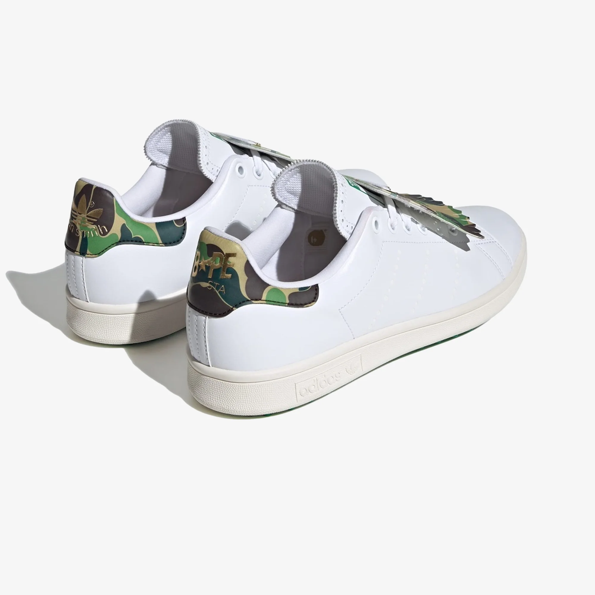 Adidas Originals | X BAPE STAN SMITH GOLF { CLOUD WHITE/GREEN - Image 4