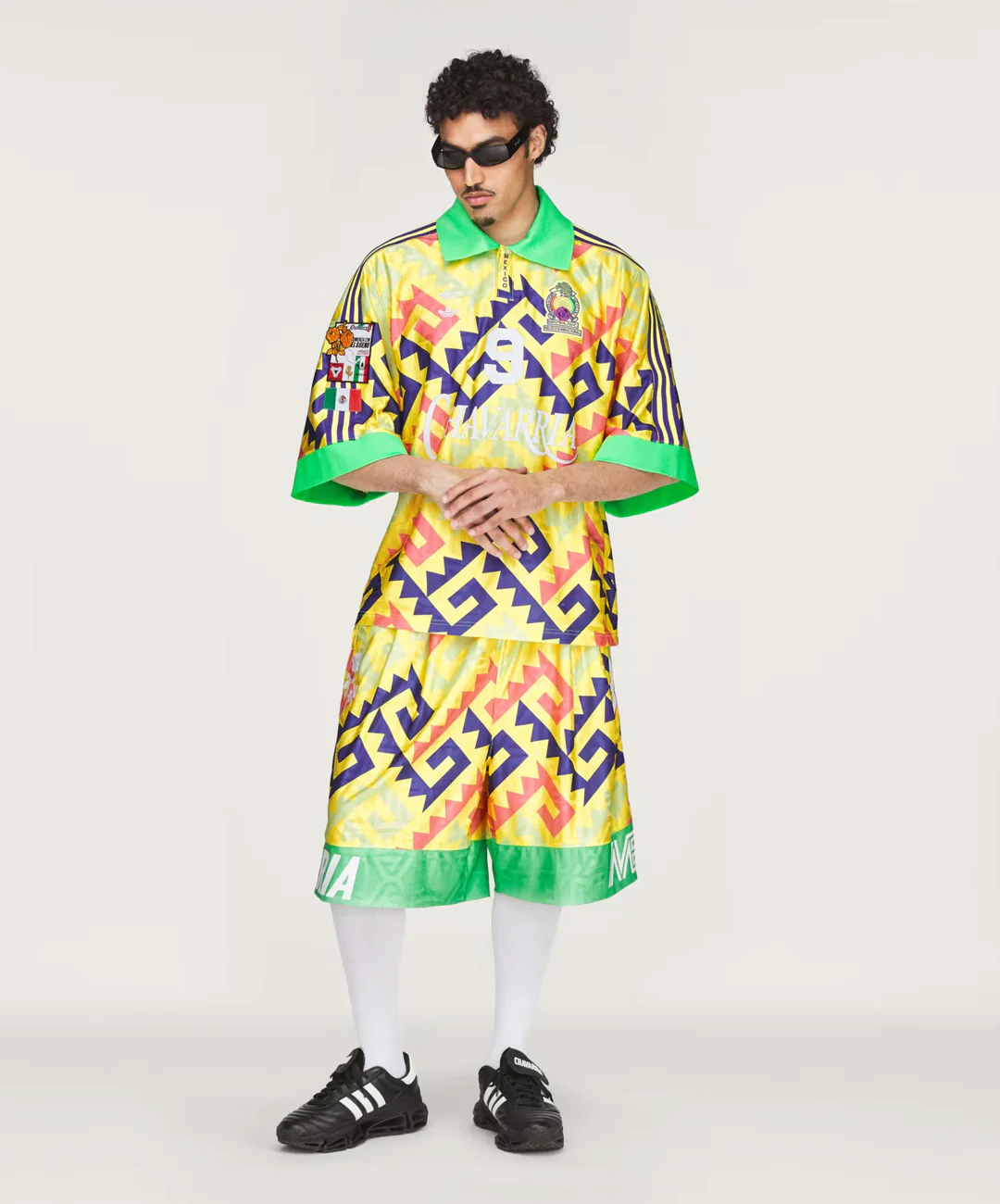 ADIDAS ORIGINALS | x CHAVARRIA AOP GOALKEEPER JERSEY { SOLAR LEMON/PURE PURPLE/SOLAR TURBO - Image 6