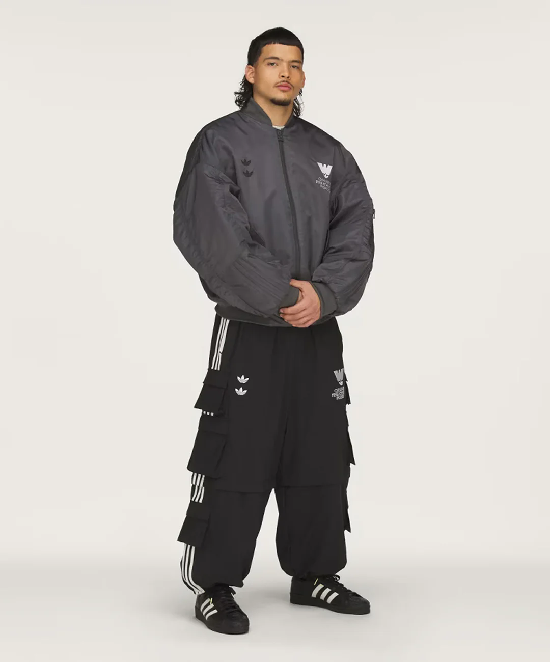 ADIDAS ORIGINALS | x CHAVARRIA BOMBER JACKET { GREY SIX - Image 5