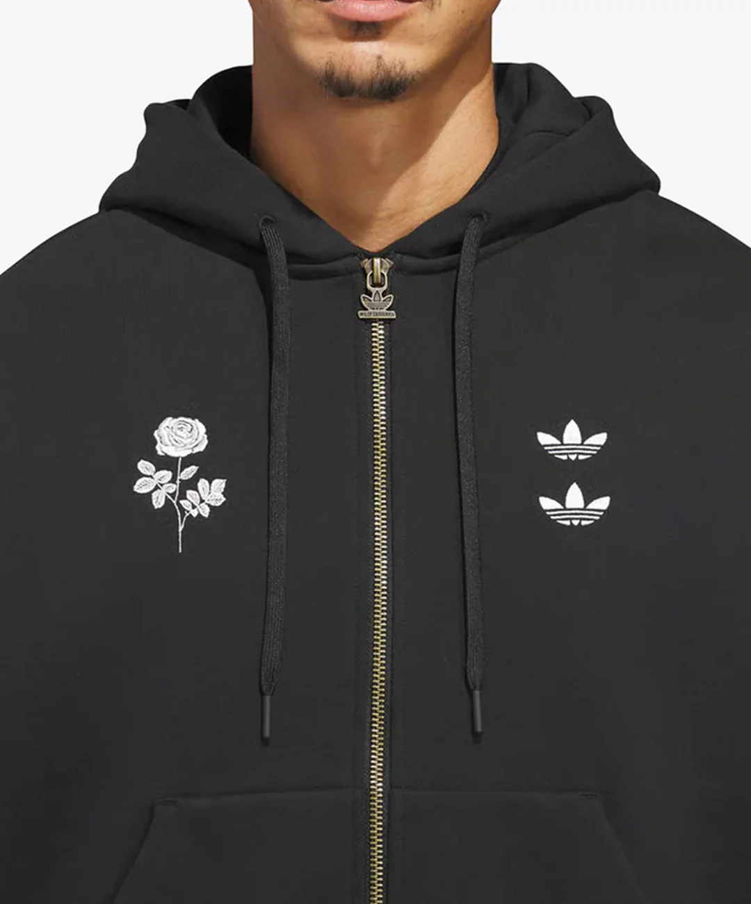ADIDAS ORIGINALS | x CHAVARRIA HEAVYWEIGHT ZIP HOODIE { BLACK - Image 3