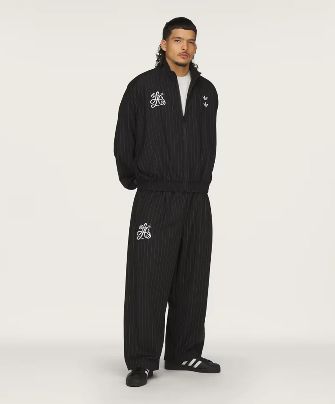 ADIDAS ORIGINALS | x CHAVARRIA PINSTRIPE TRACK JACKET { BLACK/WHITE - Image 4
