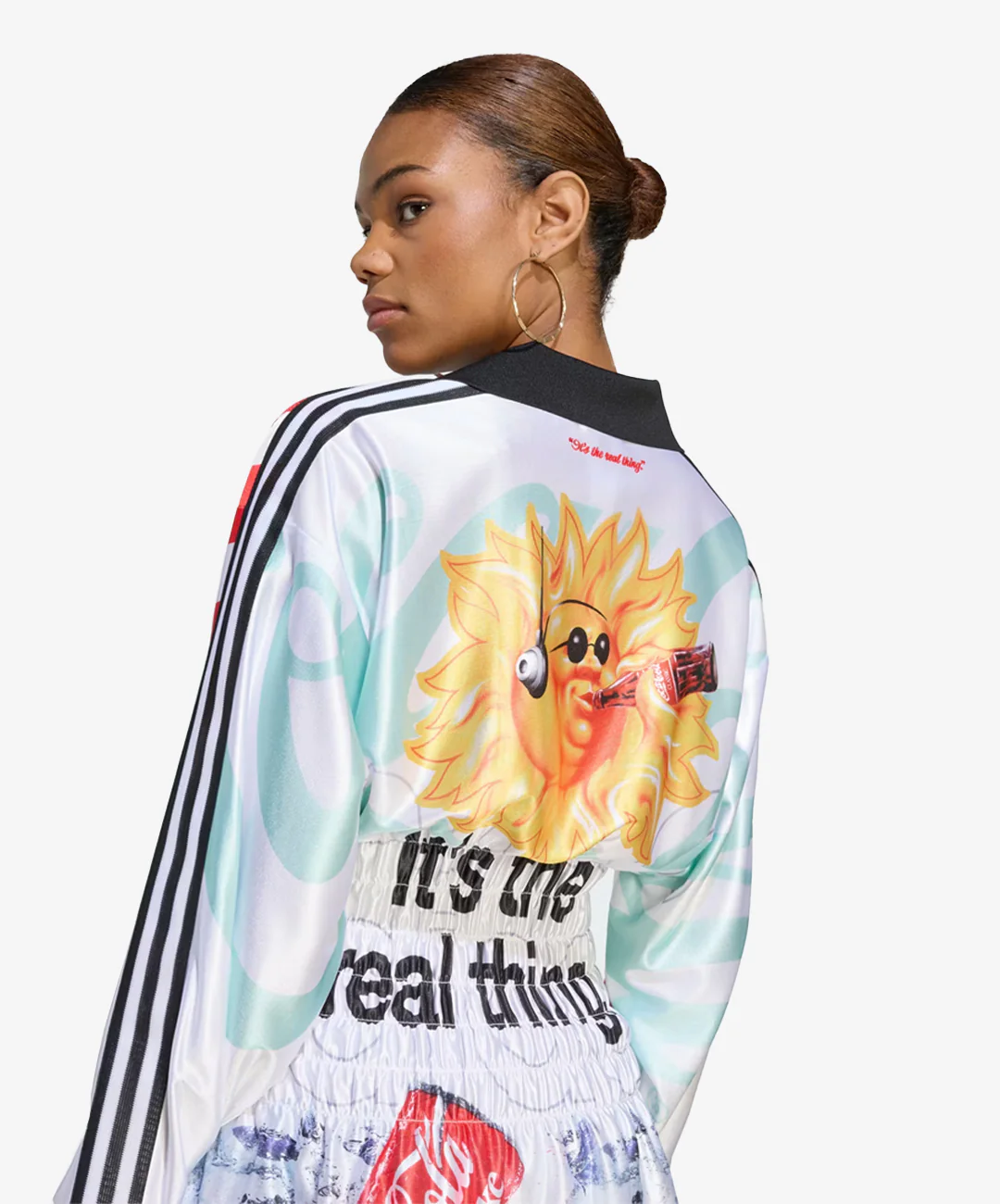 Adidas Originals | X COCA-COLA MASH UP SMOCKED JERSEY { WHITE - Image 4