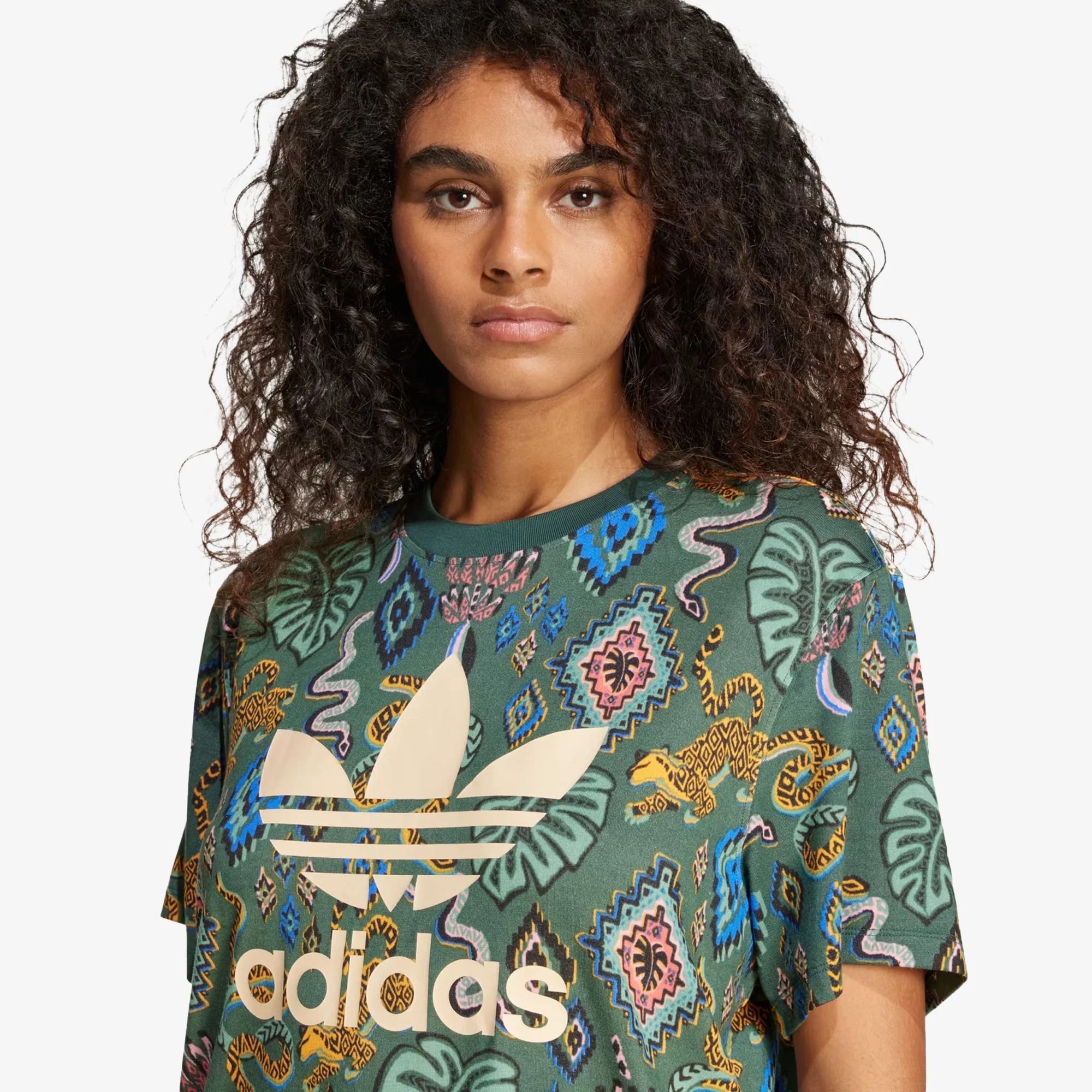 ADIDAS ORIGINALS | x FARM RIO TREFOIL TEE { GREEN - Image 3