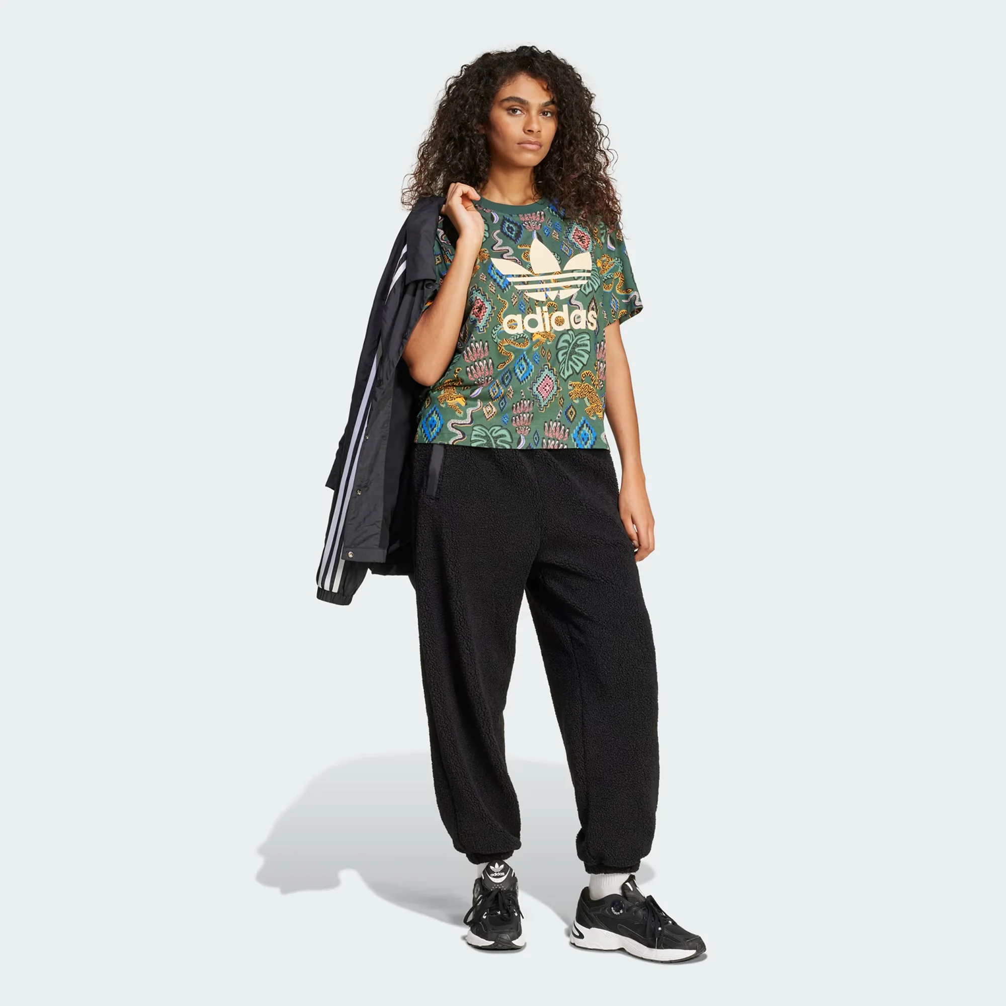 ADIDAS ORIGINALS | x FARM RIO TREFOIL TEE { GREEN - Image 5