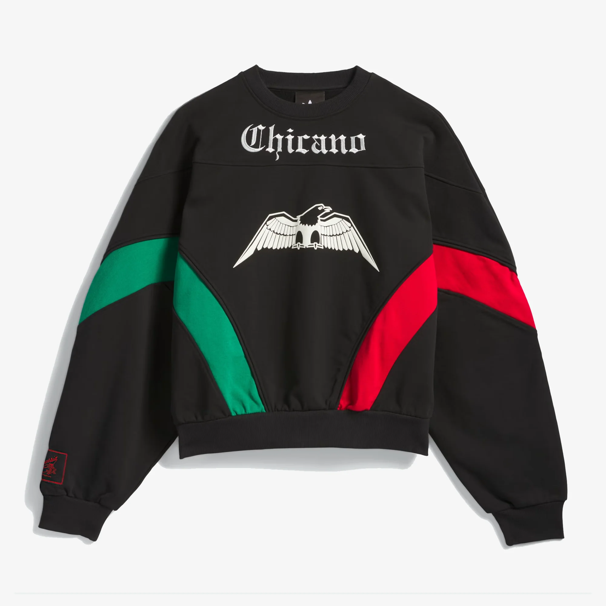 ADIDAS ORIGINALS | x WILLY CHAVARRIA FLEECE CREWNECK { BLACK/RED/GREEN