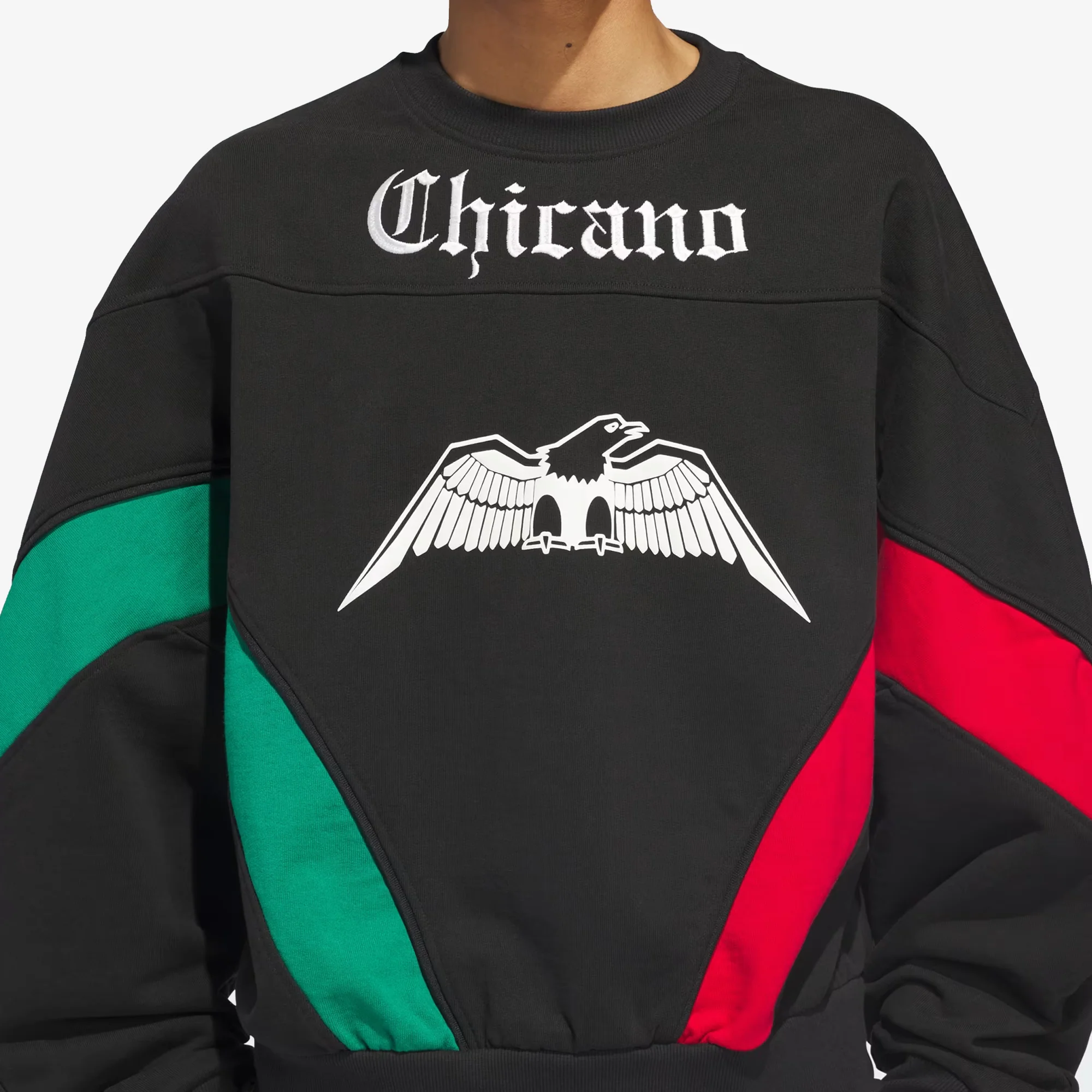 ADIDAS ORIGINALS | x WILLY CHAVARRIA FLEECE CREWNECK { BLACK/RED/GREEN - Image 5