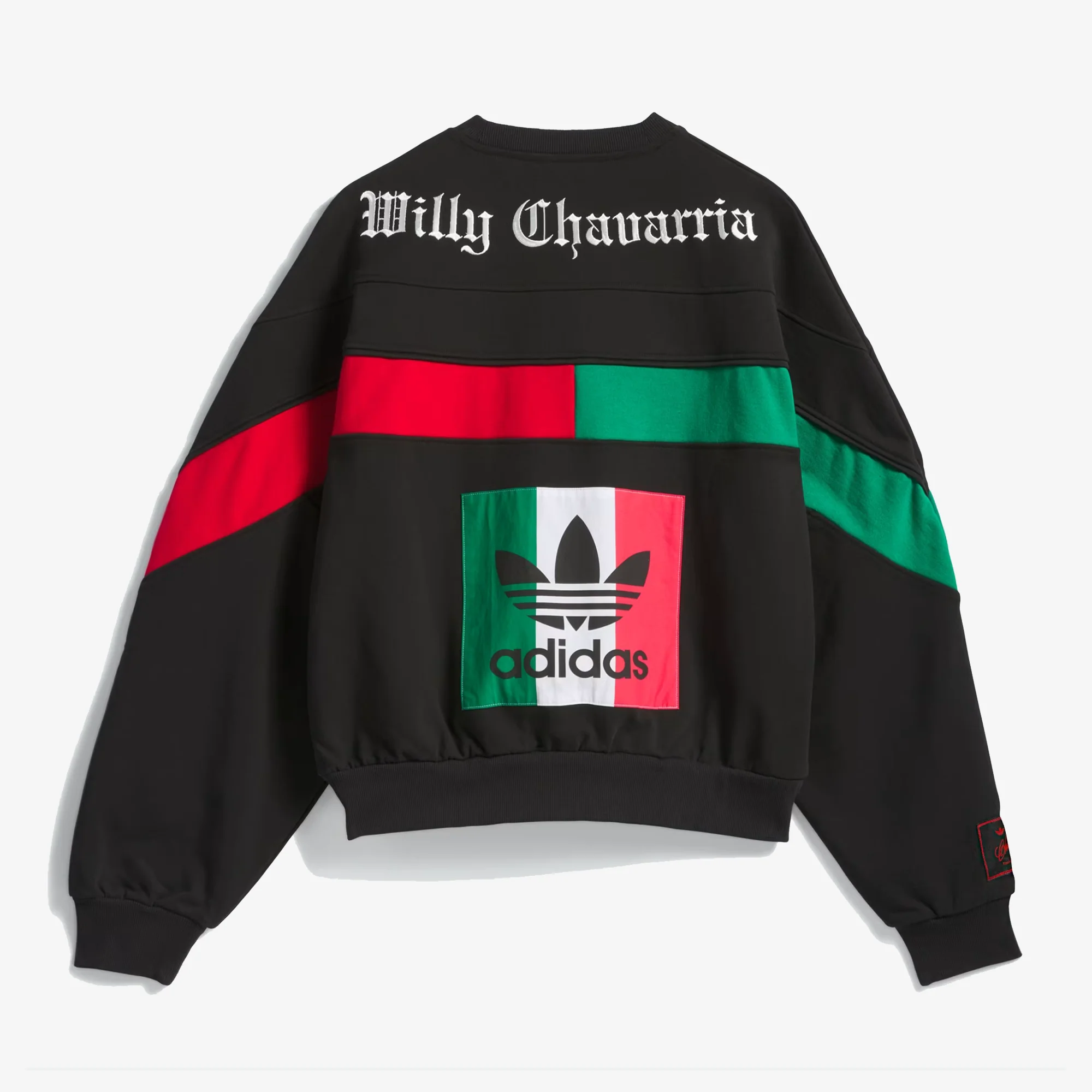 ADIDAS ORIGINALS | x WILLY CHAVARRIA FLEECE CREWNECK { BLACK/RED/GREEN - Image 6