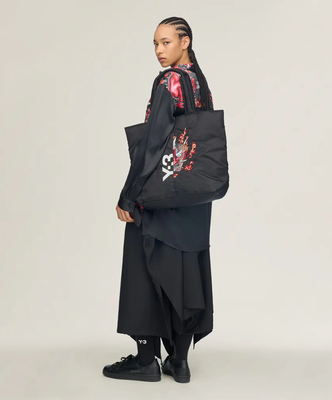 ADIDAS ORIGINALS | x Y-3 GRAPHIC TOTE BAG { BLACK - Image 7