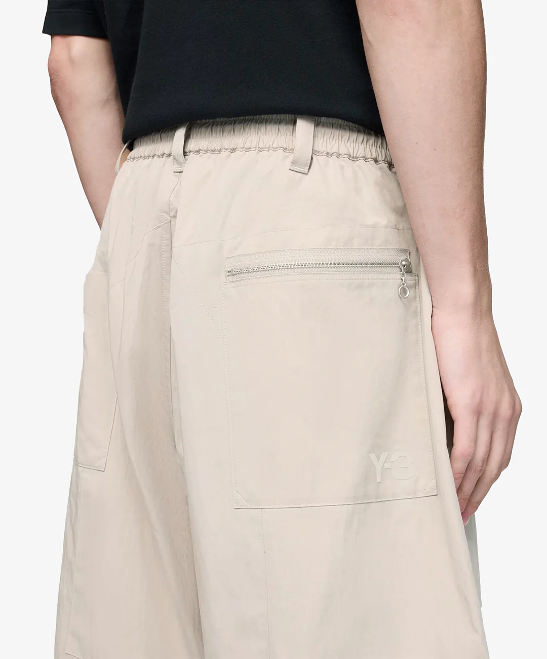 Y-3 | Y-3 WIDE LEG SHORTS { LIGHT BROWN - Image 5