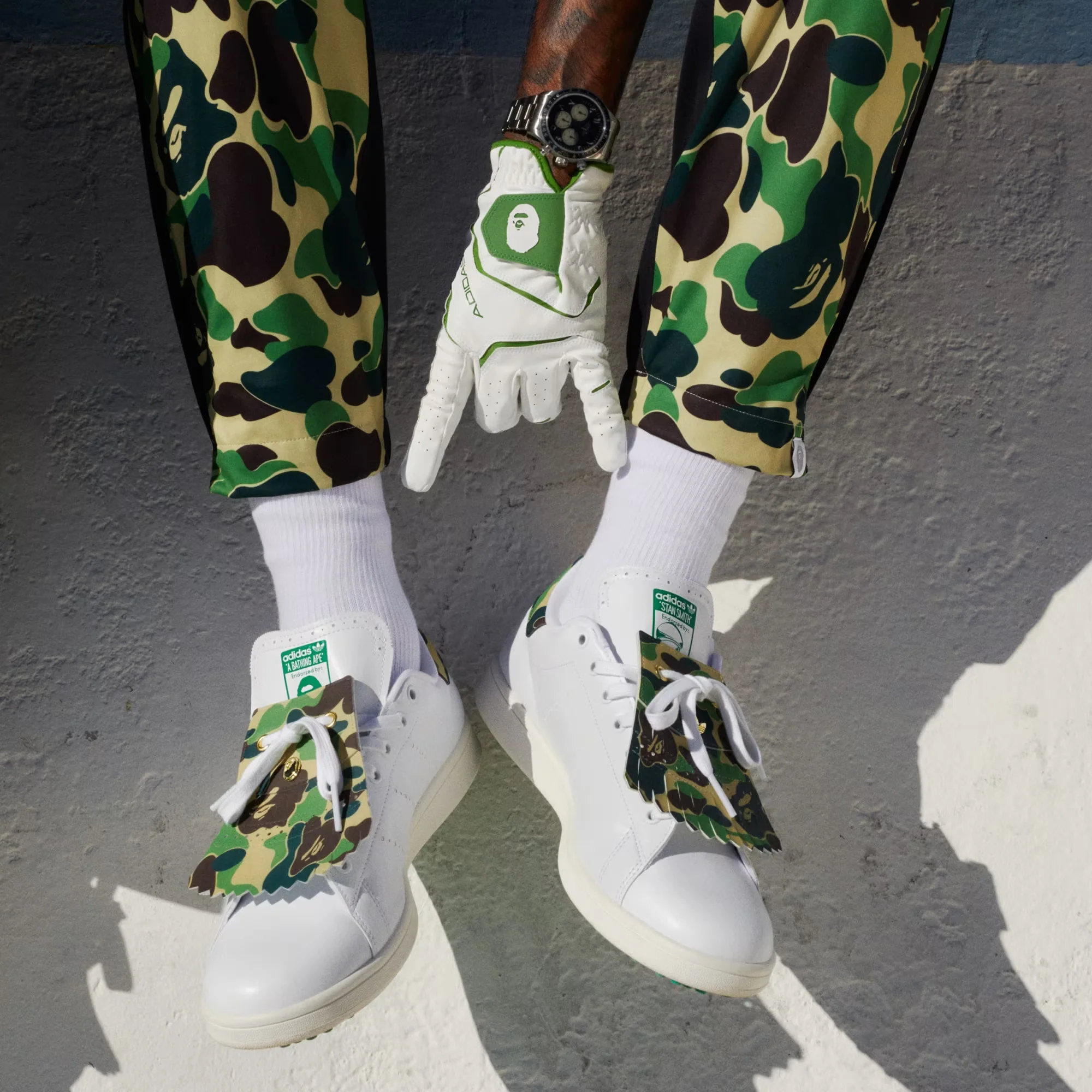 ADIDAS ORIGINALS |X BAPE GOLF GLOVES { WHITE - Image 5