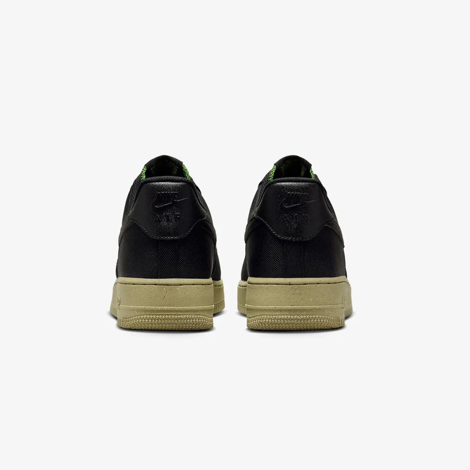 Nike | AIR FORCE 1 '07 LV8 { BLACK/BLACK-NEUTRAL OLIVE-CHLOROPHYLL - Image 3