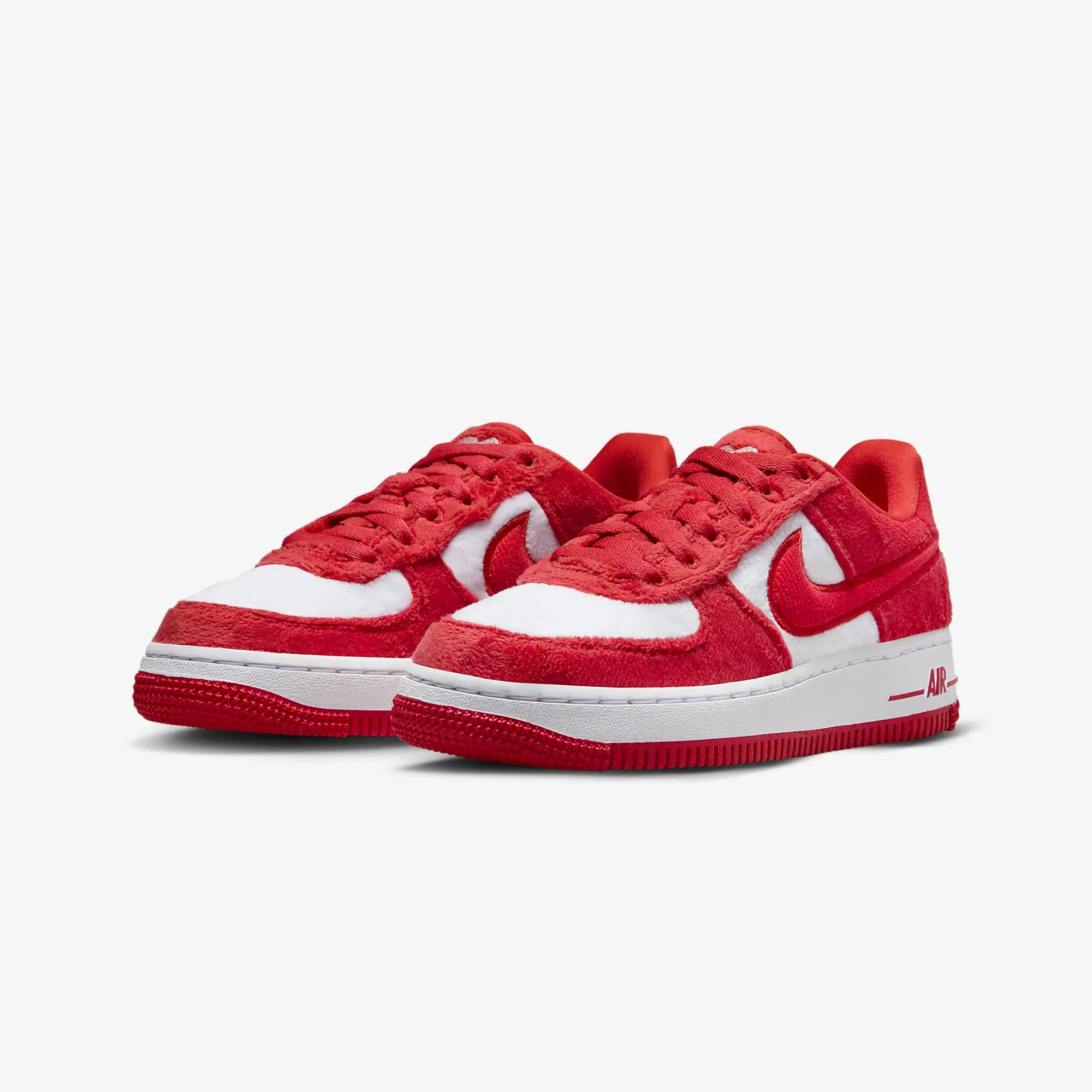 Nike | AIR FORCE 1 (GS) { FIRE RED/LT CRIMSON-WHITE-PINK FOAM - Image 2