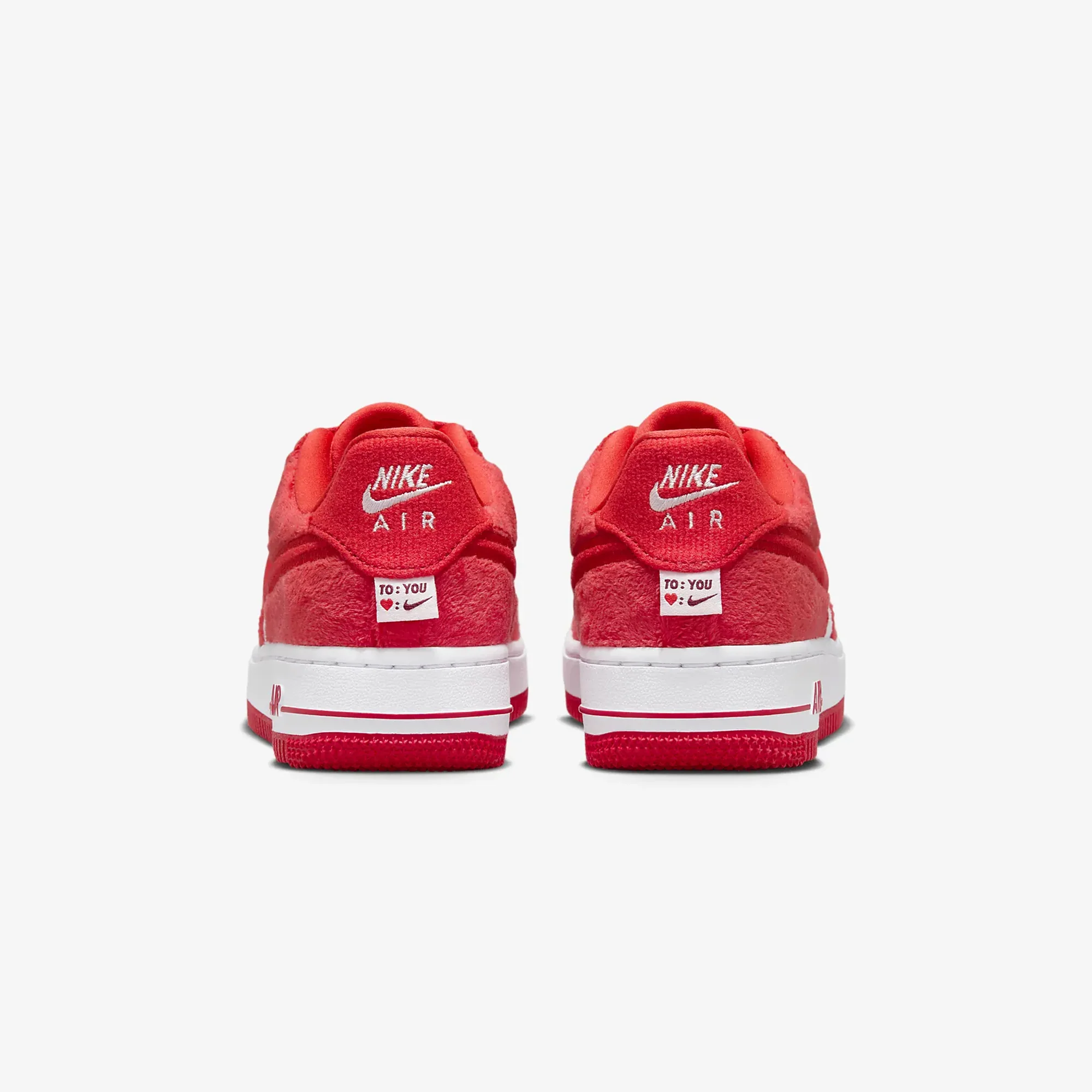 Nike | AIR FORCE 1 (GS) { FIRE RED/LT CRIMSON-WHITE-PINK FOAM - Image 3