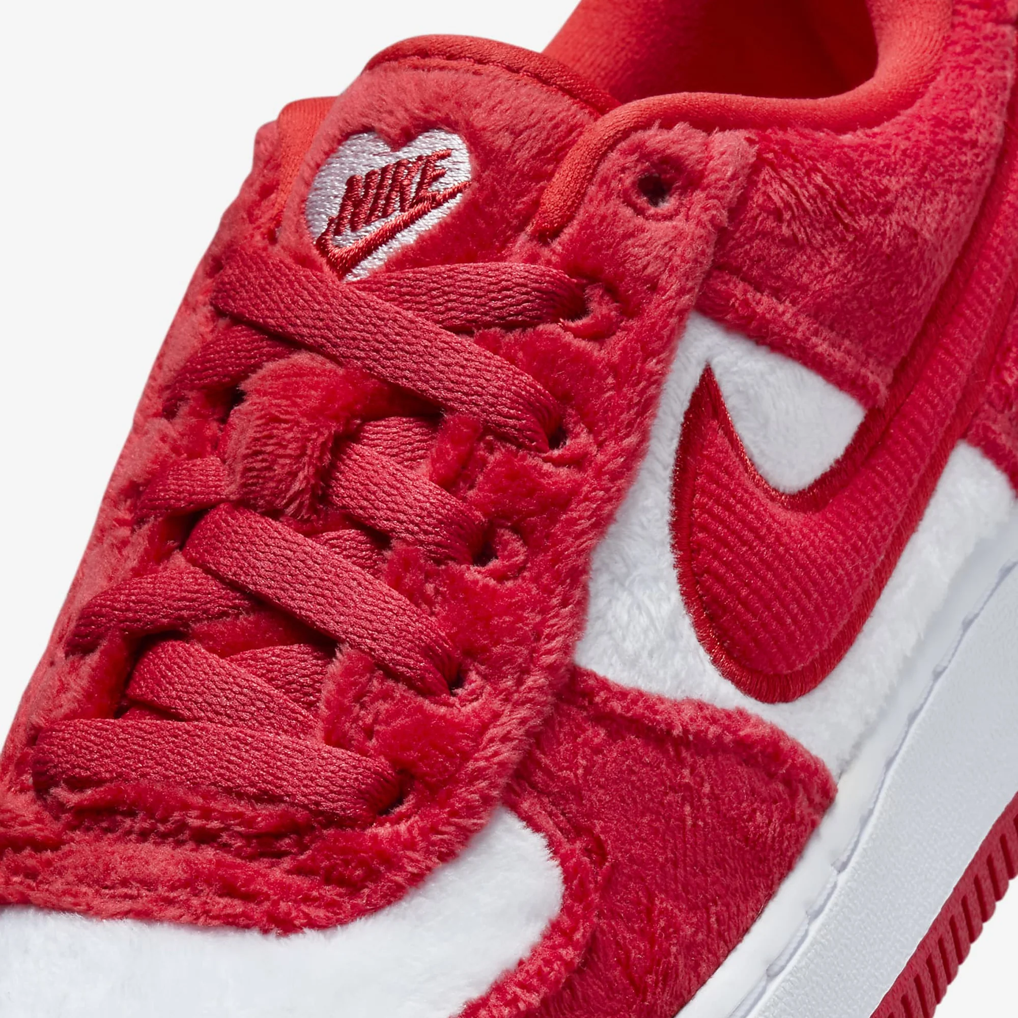 Nike | AIR FORCE 1 (GS) { FIRE RED/LT CRIMSON-WHITE-PINK FOAM - Image 4