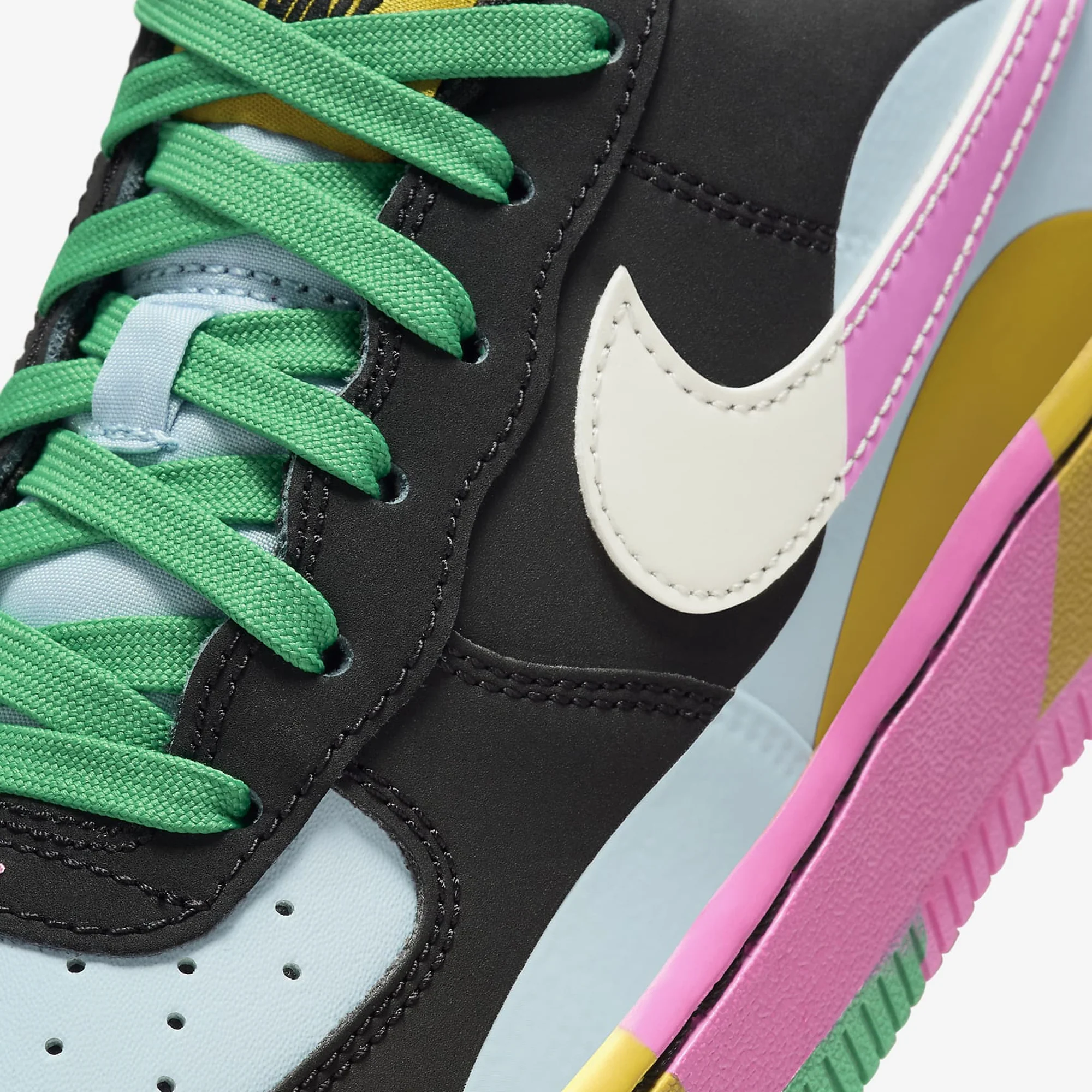 Nike | AIR FORCE 1 LV8 2 { BLACK/SUMMIT WHITE-LT ARMORY BLUE - Image 4