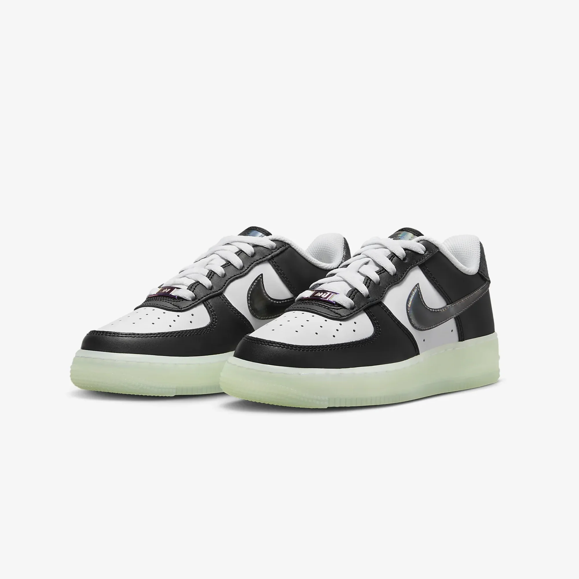Nike | AIR FORCE 1 LV8 (GS) { WHITE/BLACK-VAPOR GREEN - Image 2
