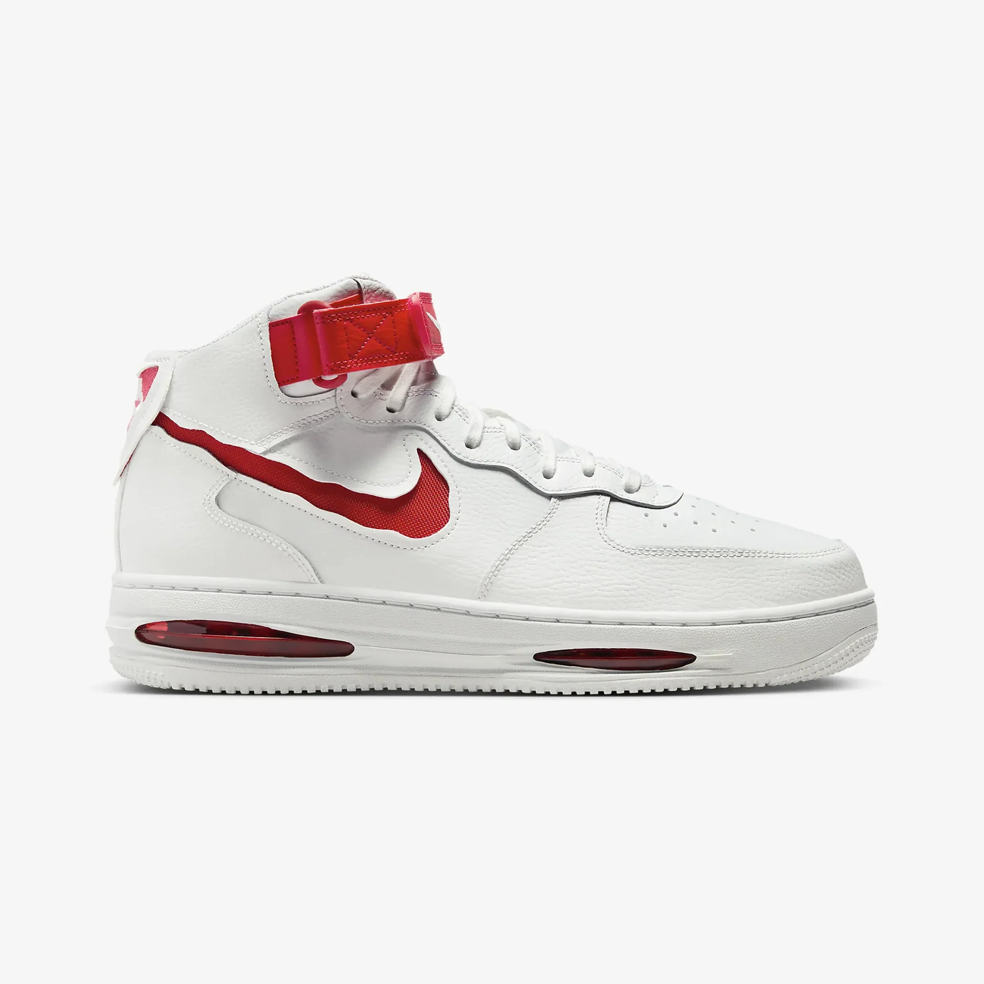Nike | AIR FORCE 1 MID EVO { SUMMIT WHITE/UNIVERSITY RED-SUMMIT WHITE