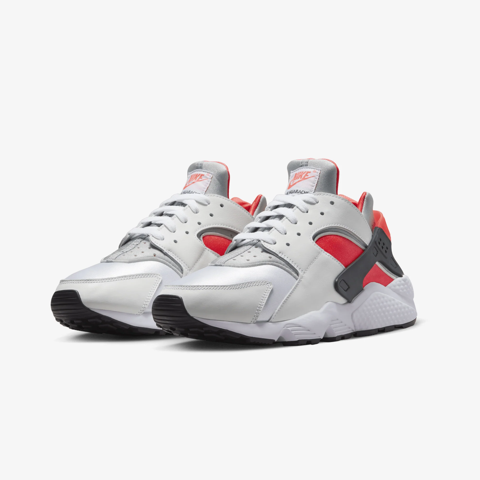Nike | AIR HUARACHE { WHITE/METALLIC SILVER-INFRARED 23-BLACK - Image 2
