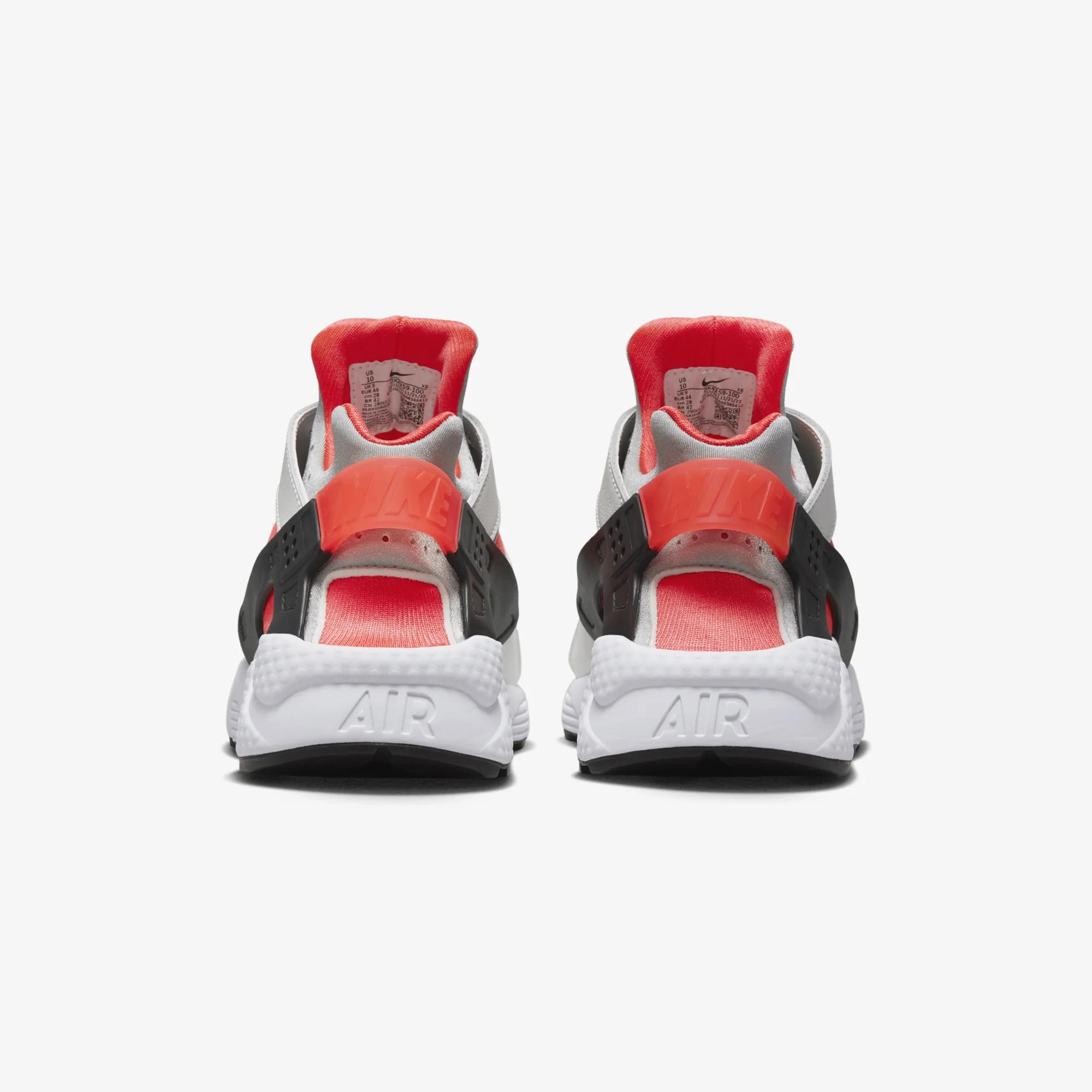 Nike | AIR HUARACHE { WHITE/METALLIC SILVER-INFRARED 23-BLACK - Image 3