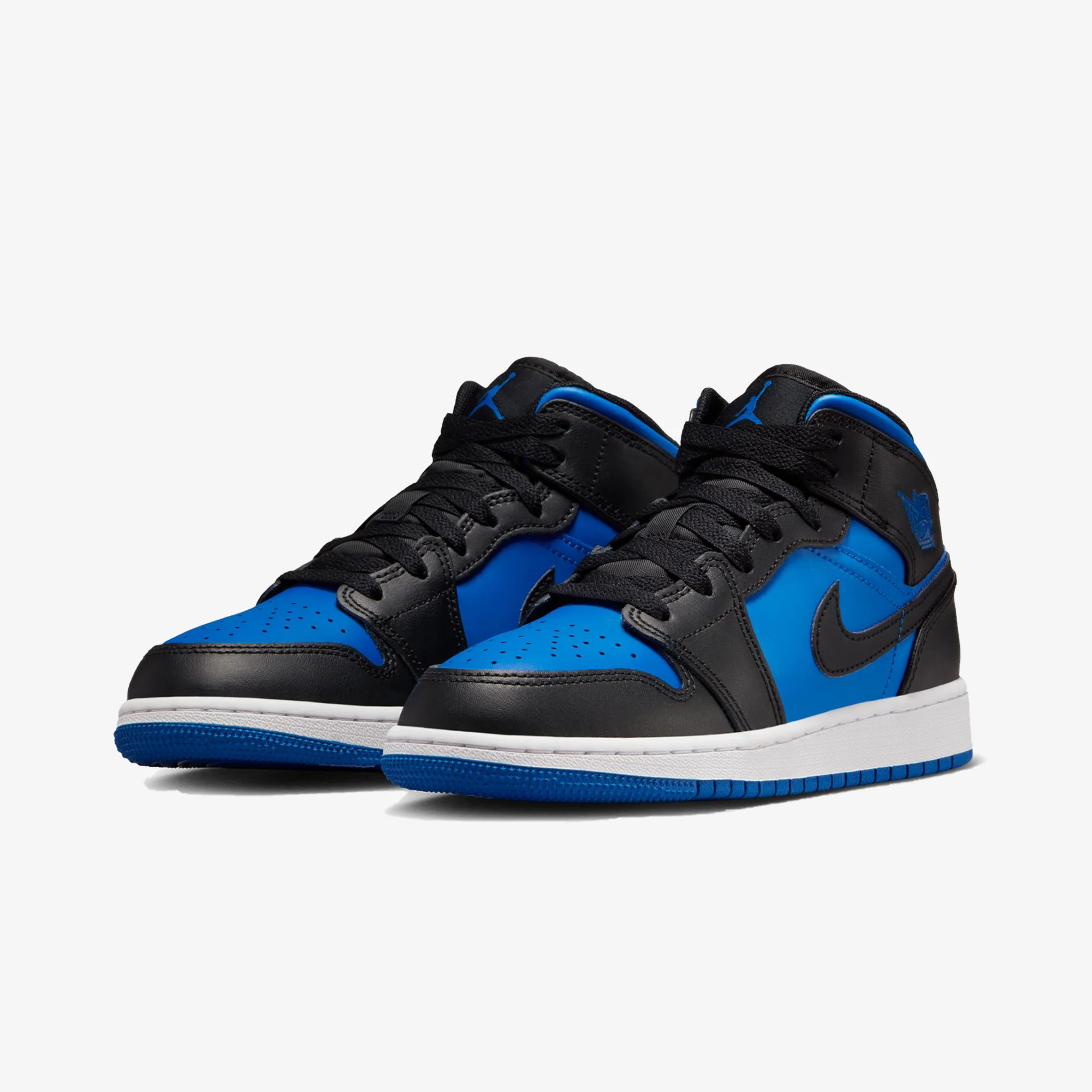 Jordan | AIR JORDAN 1 MID { BLACK/ROYAL BLUE-BLACK-WHITE - Image 2