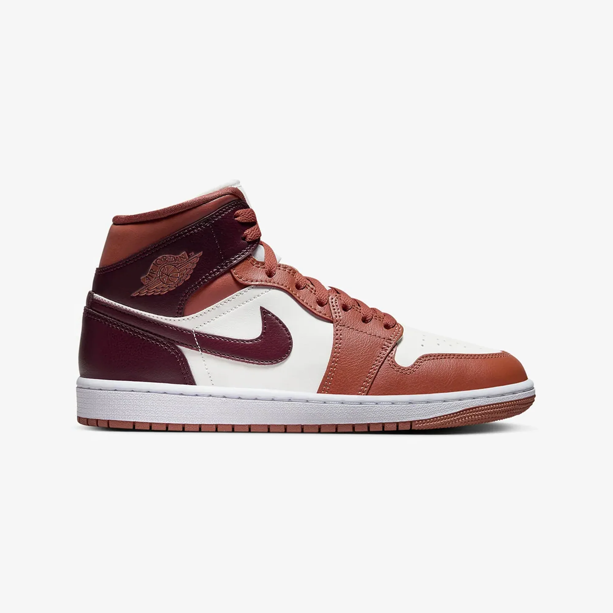 Jordan | AIR JORDAN 1 MID { DUSTY PEACH/NIGHT MAROON-SAIL-WHITE