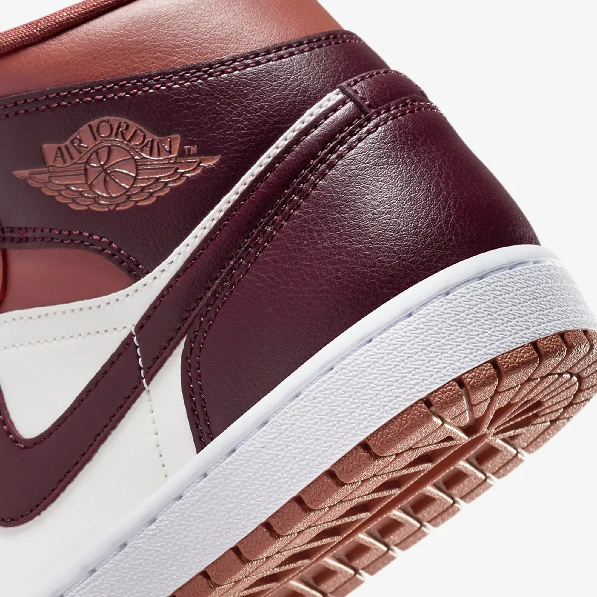 Jordan | AIR JORDAN 1 MID { DUSTY PEACH/NIGHT MAROON-SAIL-WHITE - Image 5