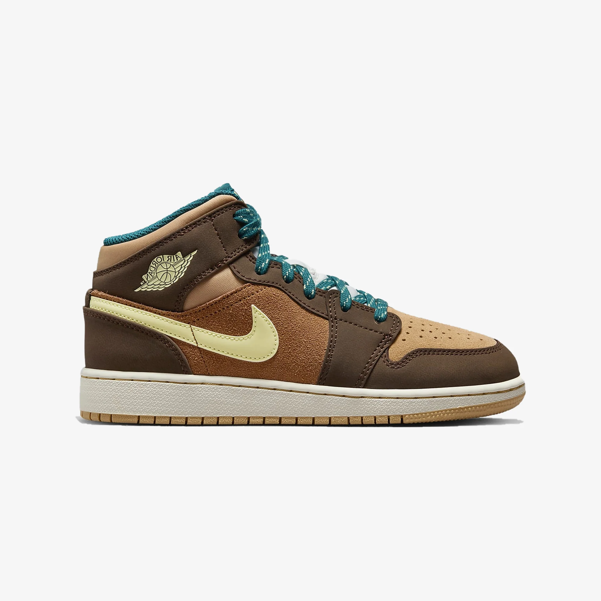 Jordan | AIR JORDAN 1 MID SE { CACAO WOW/LUMINOUS GREEN-ALE BROWN