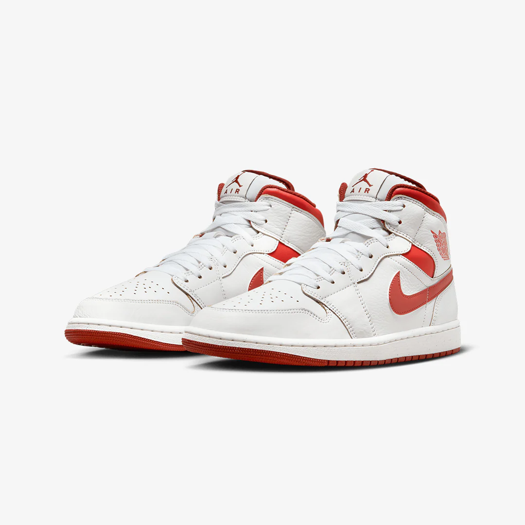 Jordan | AIR JORDAN 1 MID SE { WHITE/LOBSTER-DUNE RED-SAIL - Image 2