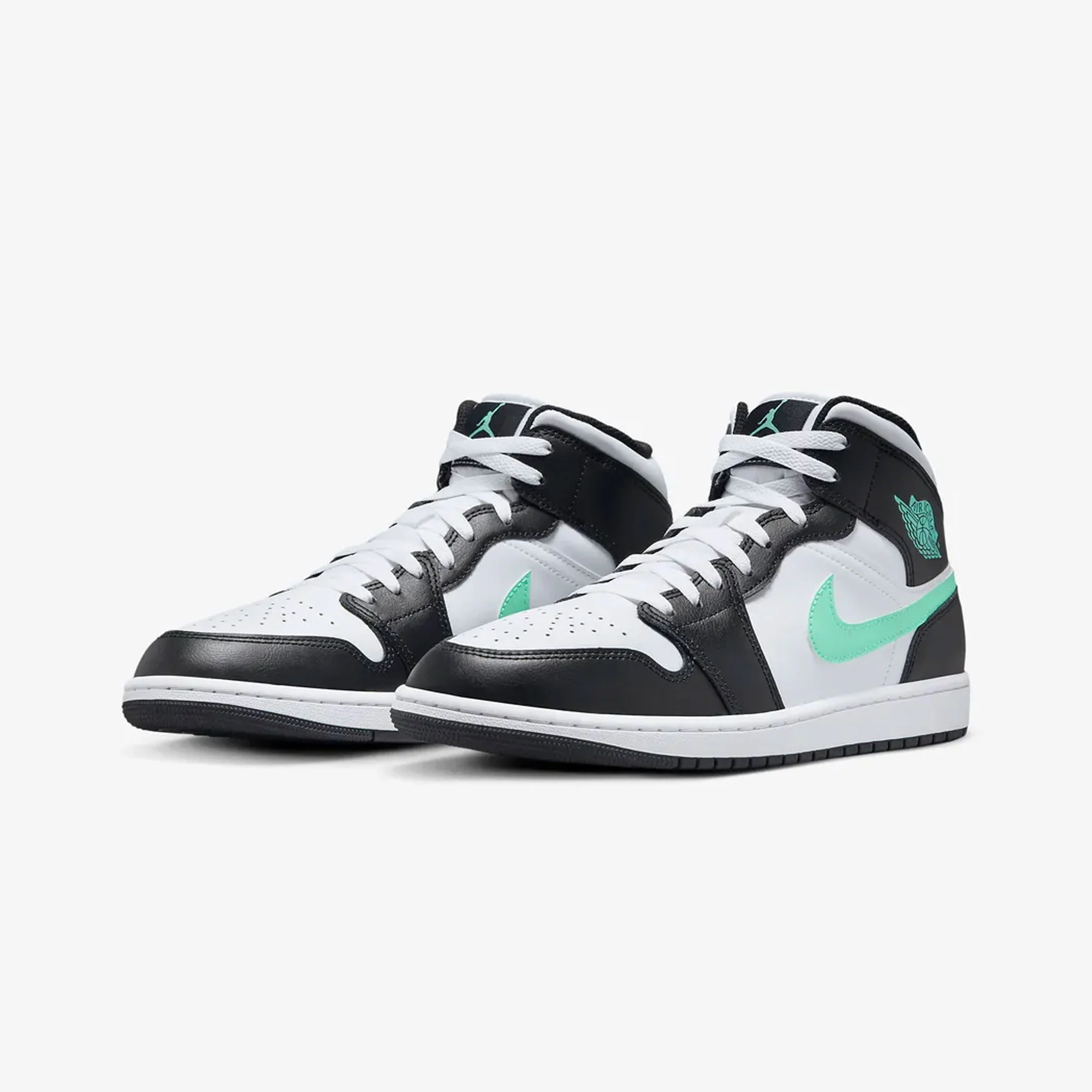 Jordan | AIR JORDAN 1 MID { WHITE/GREEN GLOW-BLACK - Image 2