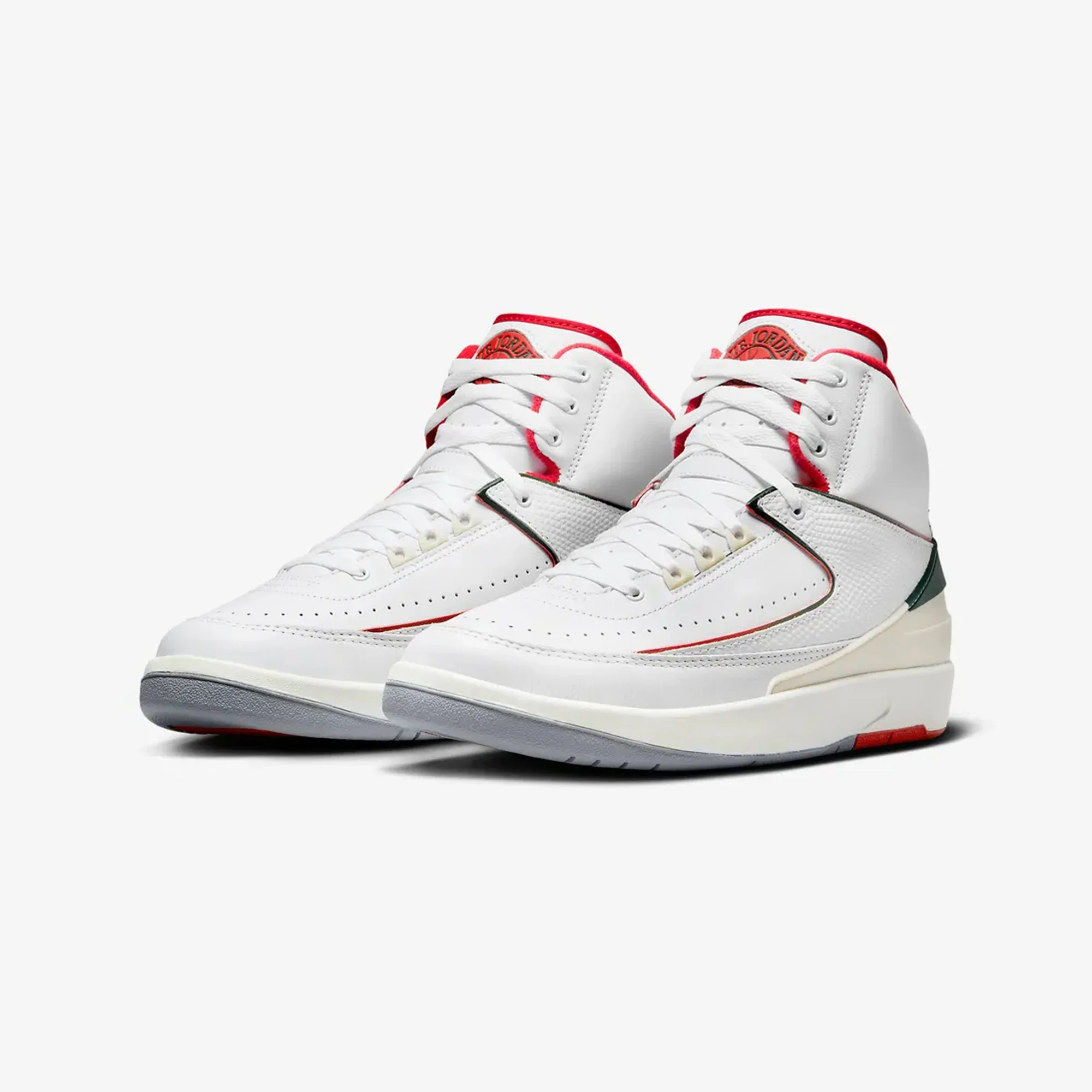 Jordan | AIR JORDAN 2 "ORIGINS" { WHITE/FIRE RED-FIR-SAIL - Image 2