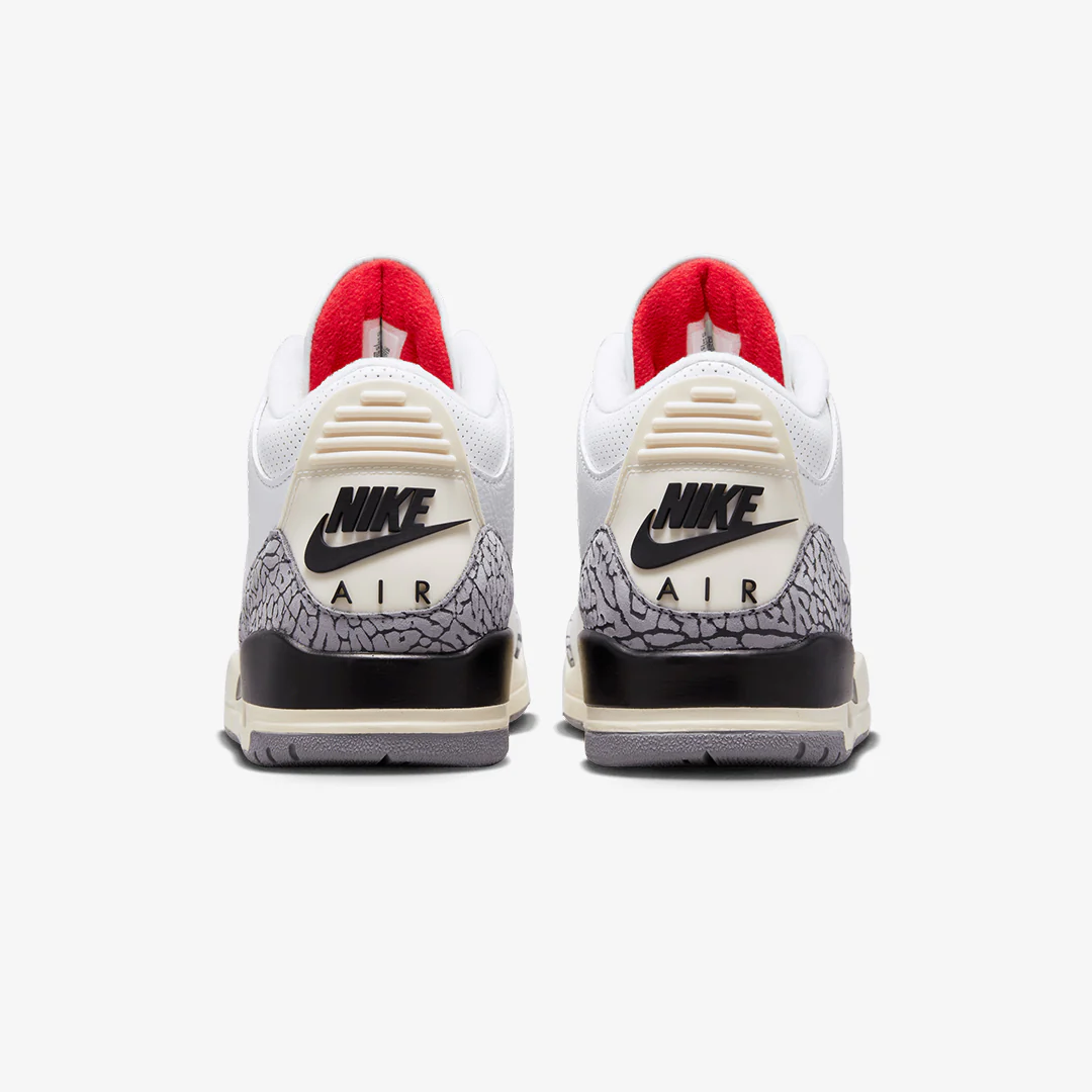 Jordan | AIR JORDAN 3 RETRO { SUMMIT WHITE/FIRE RED-BLACK-CEMENT GREY - Image 3