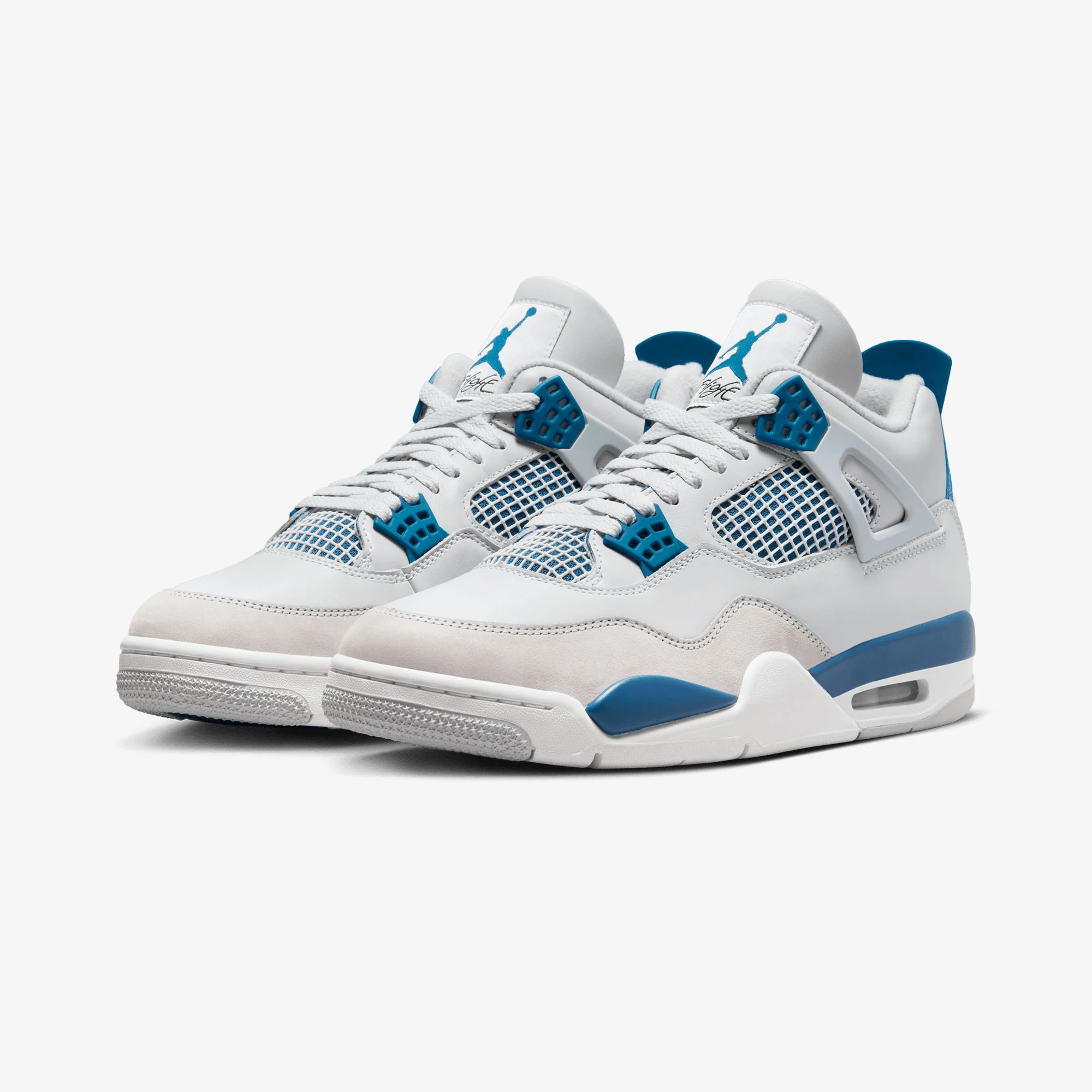 Jordan | AIR JORDAN 4 RETRO { OFF WHITE/MILITARY BLUE-NEUTRAL GREY - Image 2