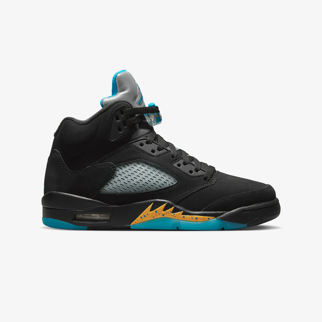Jordan | AIR JORDAN 5 RETRO { BLACK/AQUATONE-TAXI