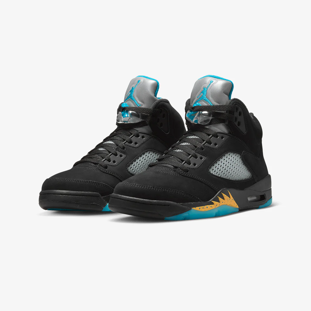 Jordan | AIR JORDAN 5 RETRO { BLACK/AQUATONE-TAXI - Image 2
