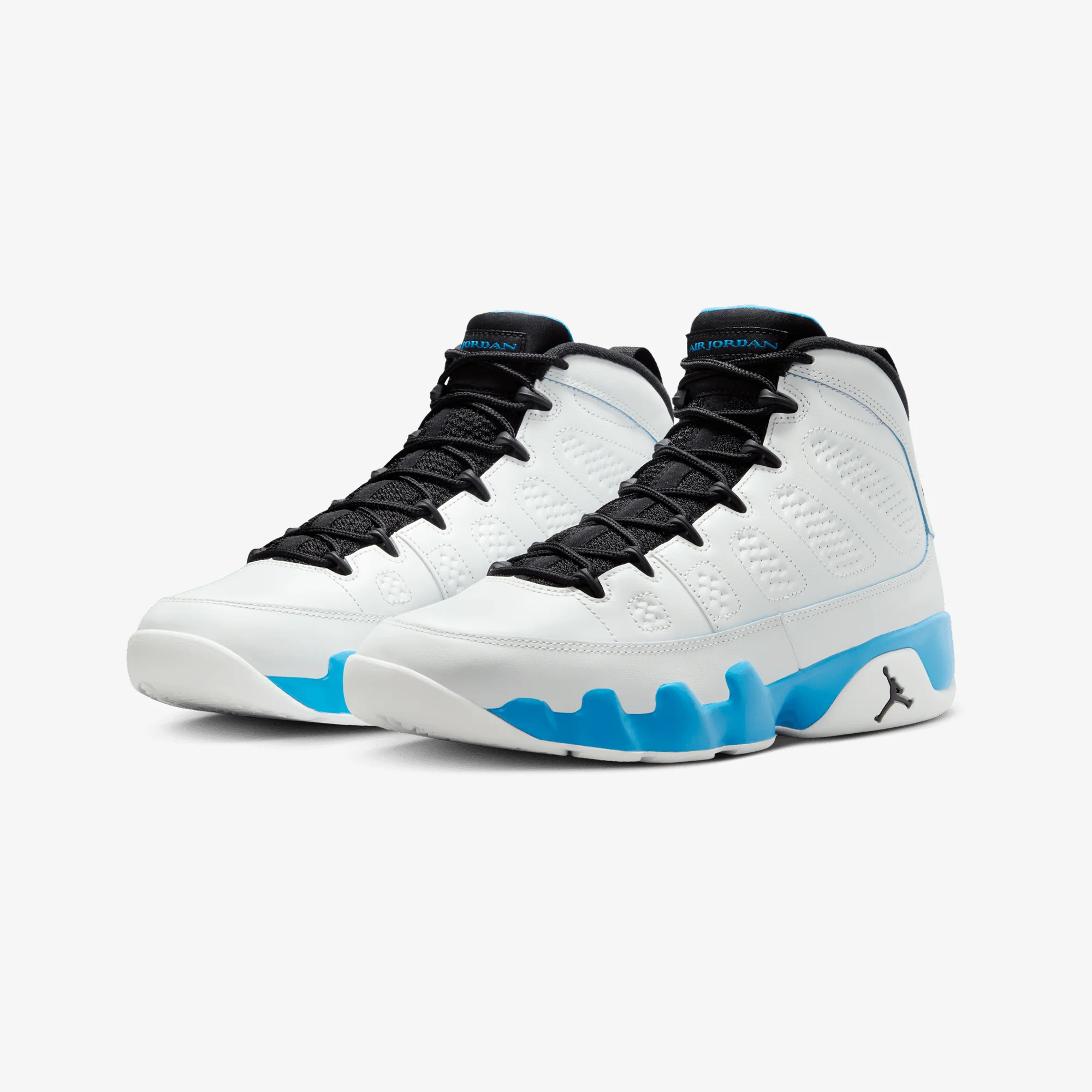 Jordan | AIR JORDAN 9 RETRO { SUMMIT WHITE/BLACK-DK POWDER BLUE - Image 2
