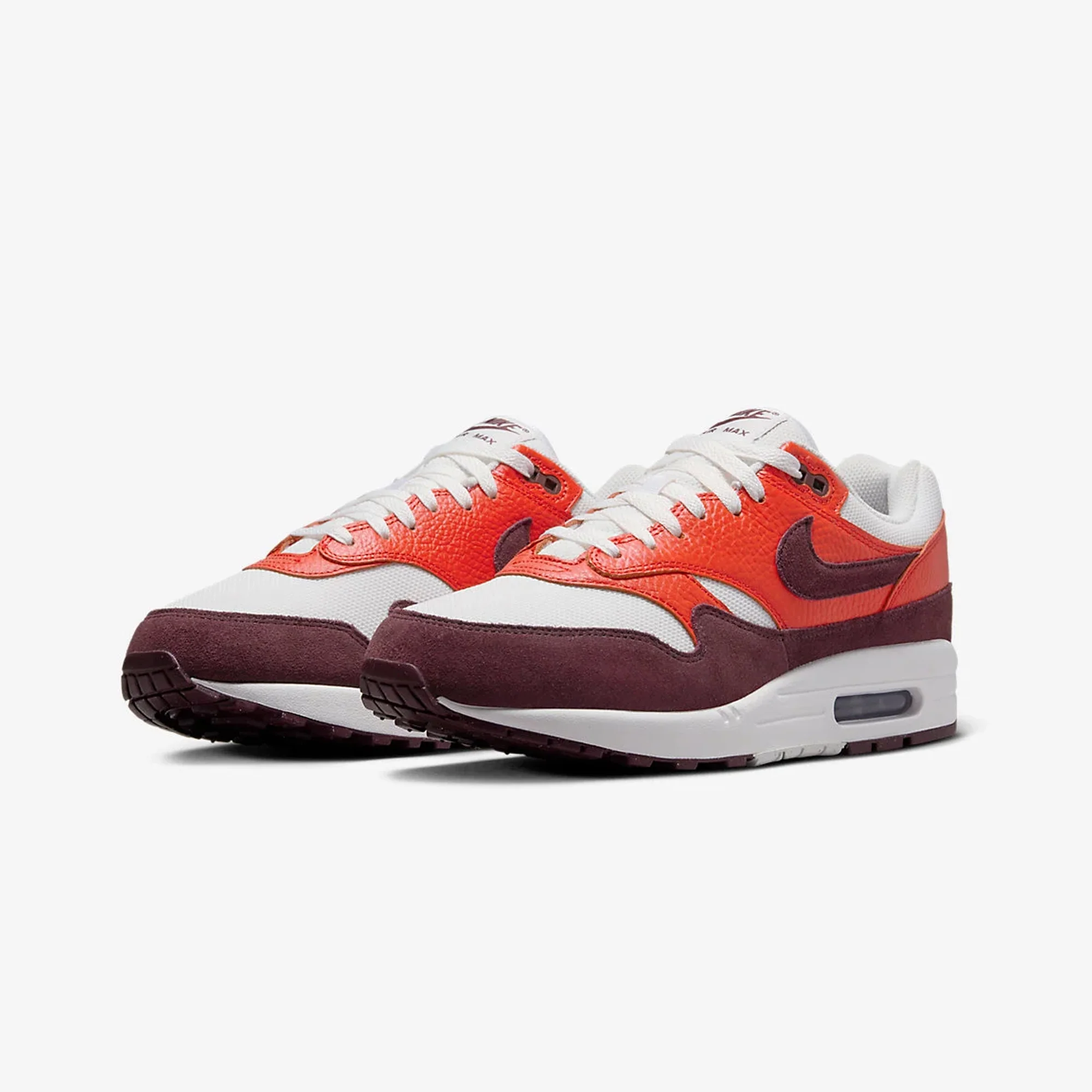 Nike | AIR MAX 1 { SUMMIT WHITE/BURGUNDY CRUSH-PICANTE RED - Image 2